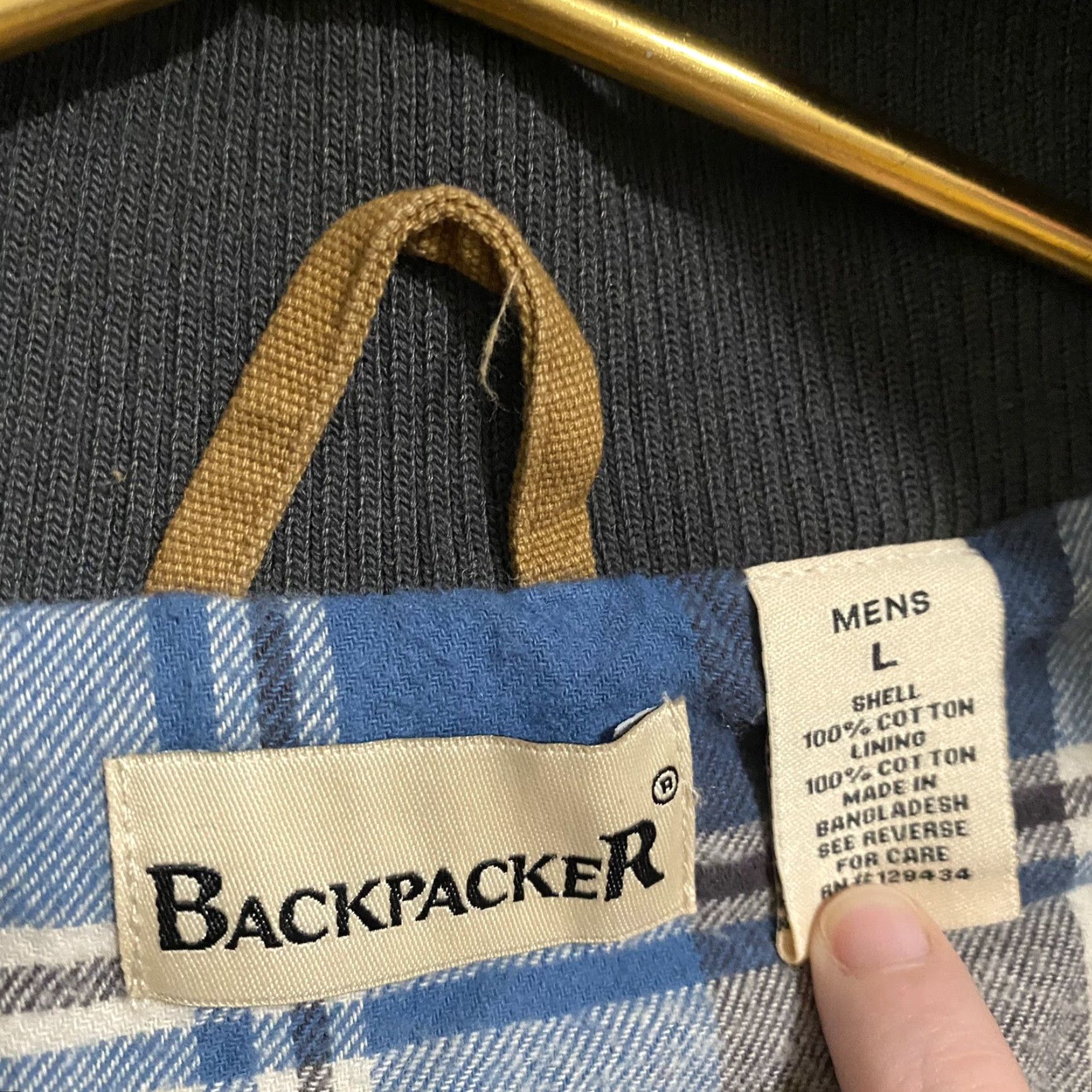 Vintage NWT Backpacker Work Canvas Jacket Chore Jacket Navigator Blue Plaid Mens Large Size US L / EU 52-54 / 3 - 2 Thumbnail