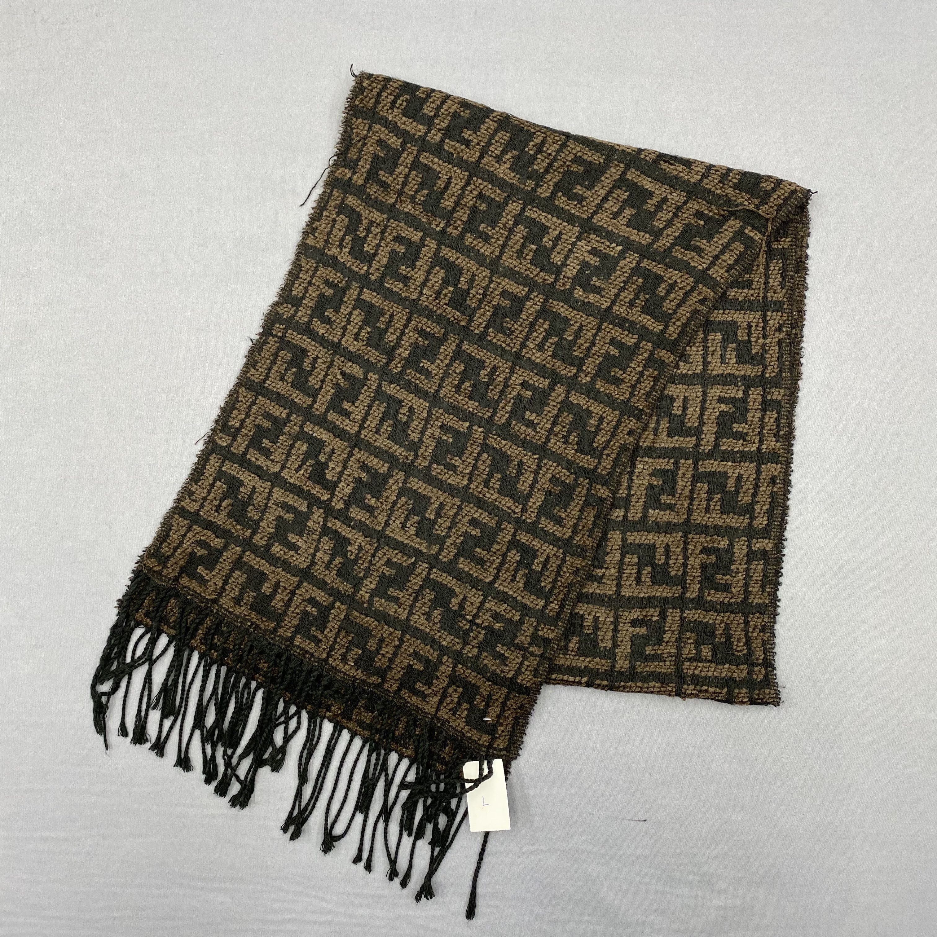 Japanese Brand Vintage Fendi Scarf Muffler Wool Fendi Monogram Zucca Size ONE SIZE - 3 Thumbnail