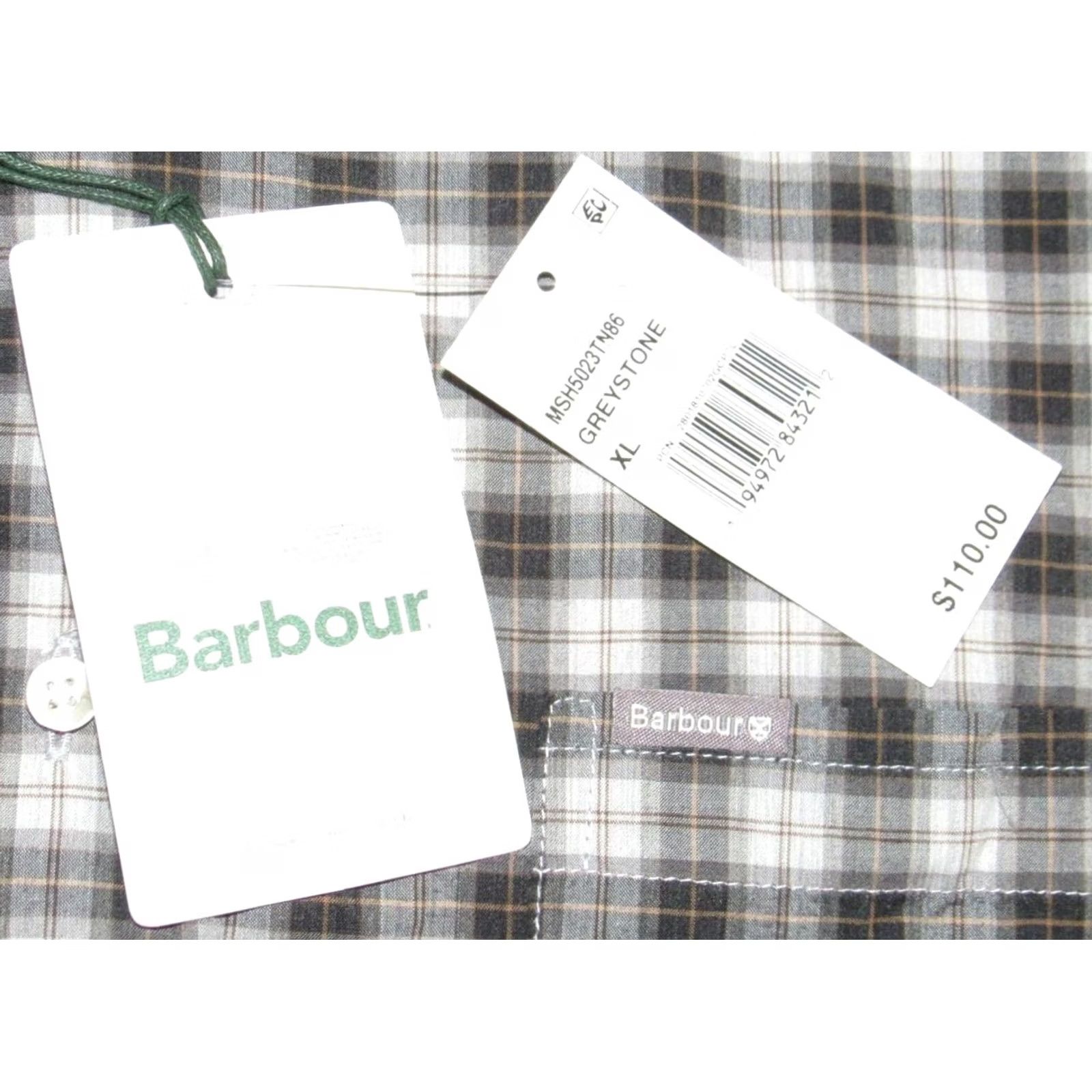 Barbour BARBOUR Grey Plaid Long Sleeve Button Down Shirt XL Mens NWT Size US XL / EU 56 / 4 - 3 Thumbnail