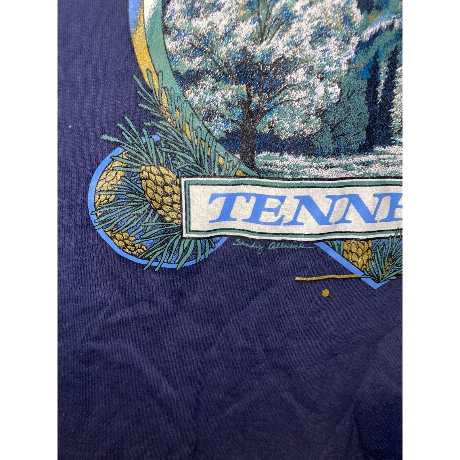 Jerzees 90s Vintage Nashville TN Tennessee Mountain Shirt VTG 1990s Size US L / EU 52-54 / 3 - 8 Thumbnail