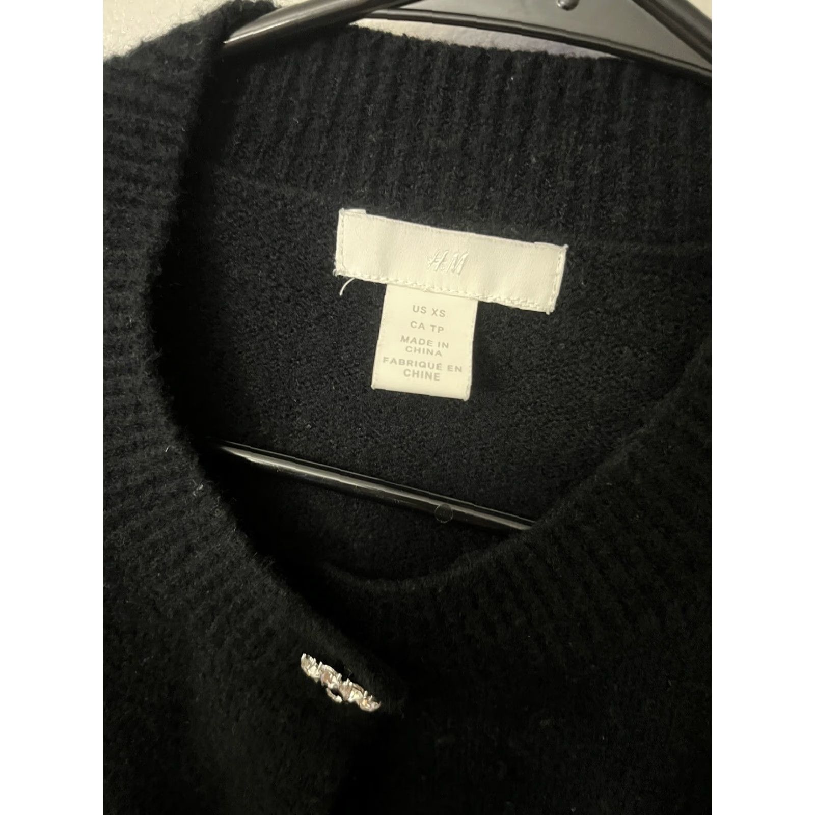 H&M VINTAGE H&M Cardigan Shirt Womens XS Black Wool Blend Button Front Cardigan Size XS / US 0-2 / IT 36-38 - 2 Thumbnail