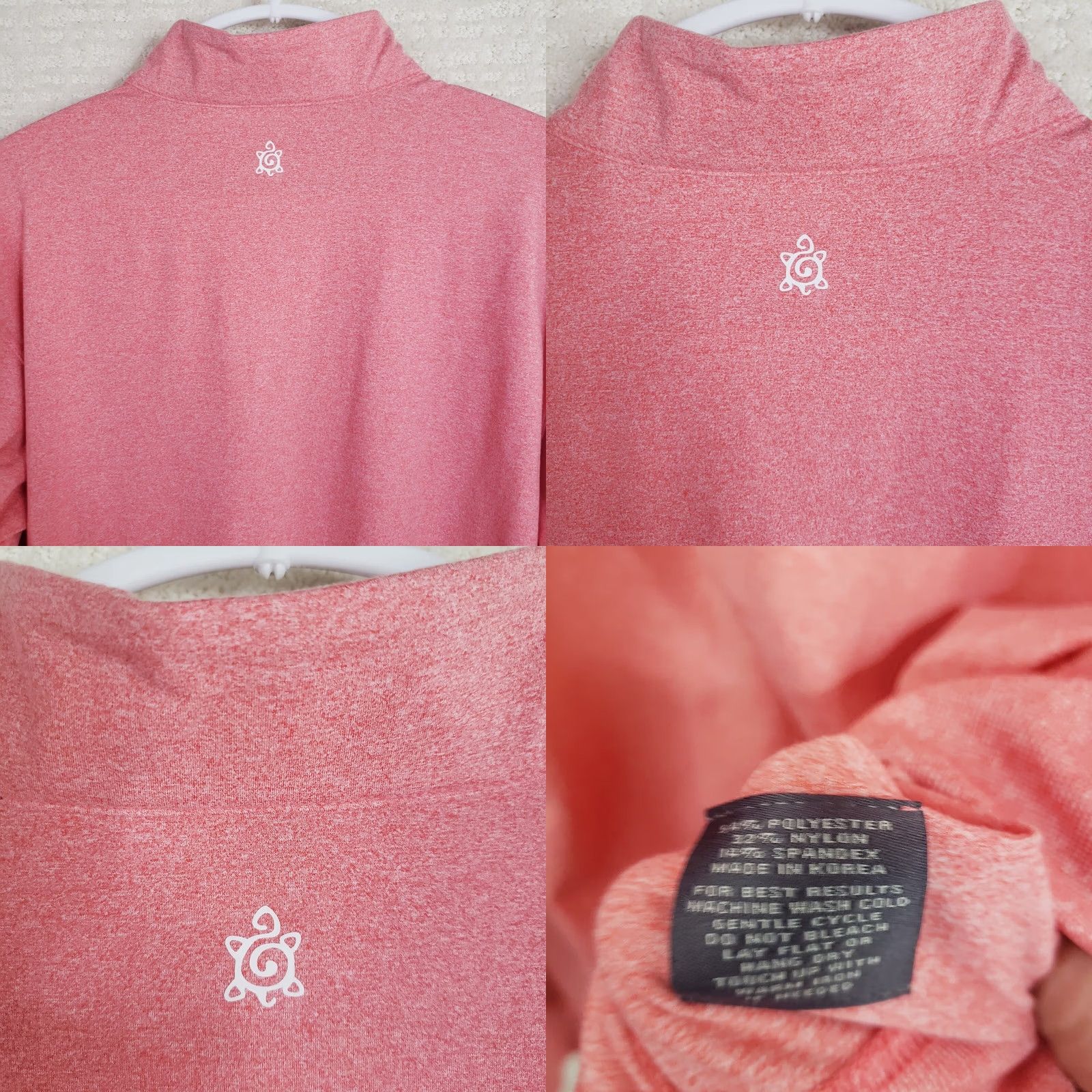Pinko Turtleson Mens M 1/4 Zip Pullover Sweater Heathered Pink Coral Spring Island SC Size US M / EU 48-50 / 2 - 9 Thumbnail