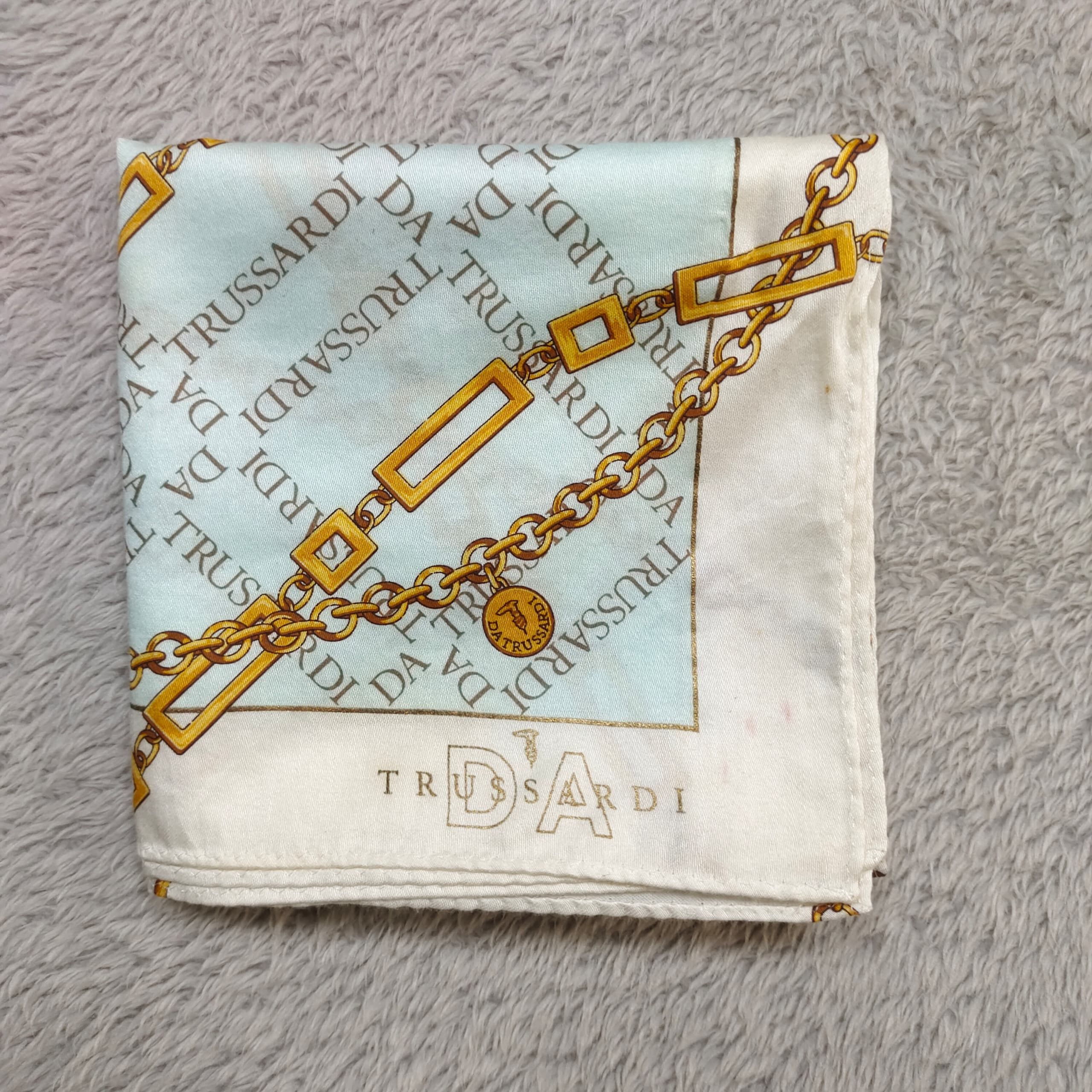 Trussardi Vintage Trussardi Gold Chain Link Pattern Neckerchief Size ONE SIZE - 3 Thumbnail