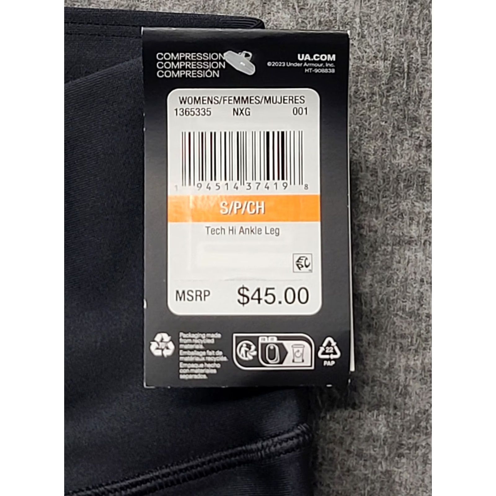 Under Armour Under Armour Leggings Womens S Tech Compression Fit Hi Ankle Athleisure Size 28" / US 6 / IT 42 - 2 Thumbnail