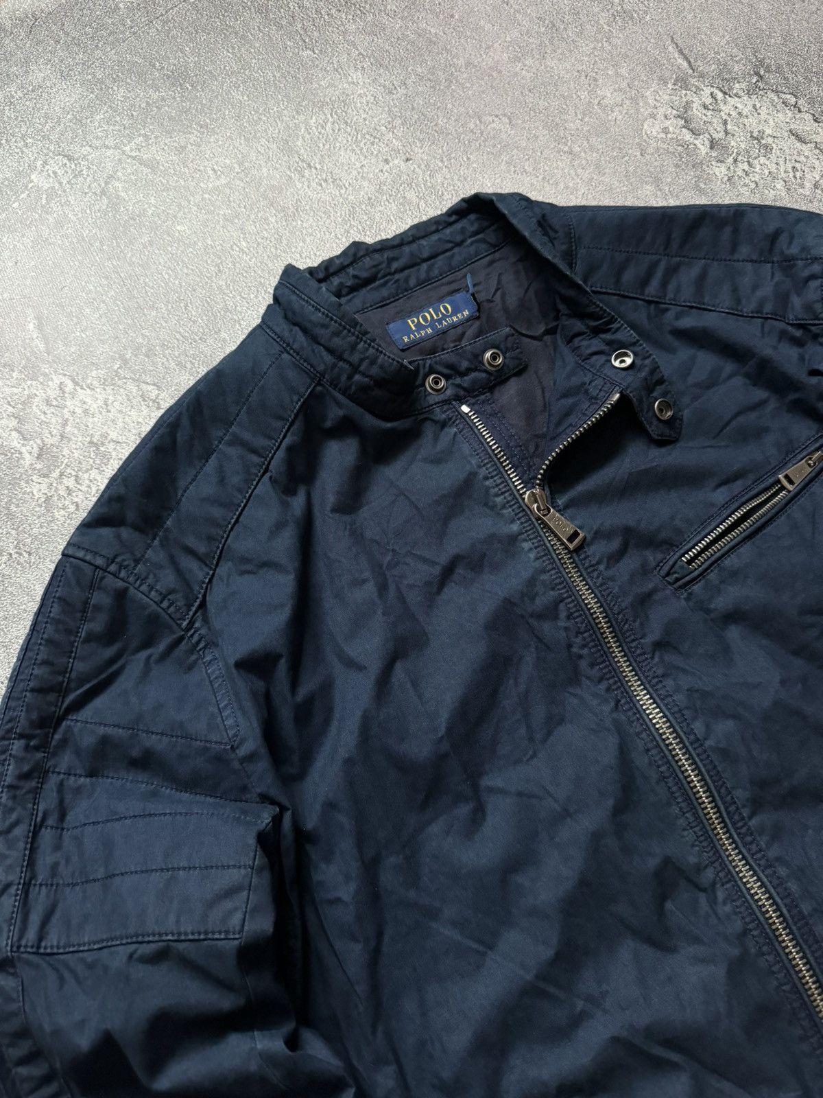 Polo Ralph Lauren × Vintage Polo Ralph Lauren XXL zip bomber style denim bike jacket 00s Size US XXL / EU 58 / 5 - 6 Thumbnail