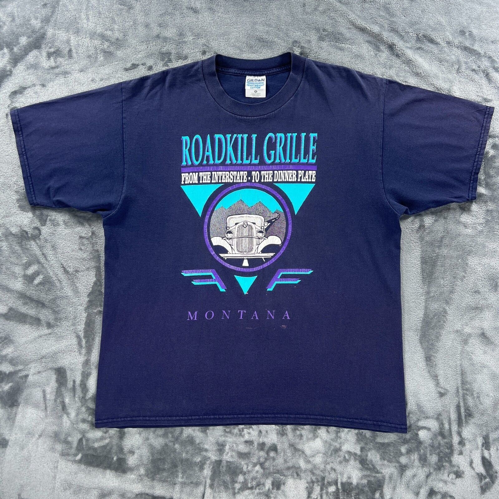 Gildan Vintage 90's Roadkill Grille Montana USA T Shirt Men XL Menu Size US XL / EU 56 / 4 - 1 Thumbnail