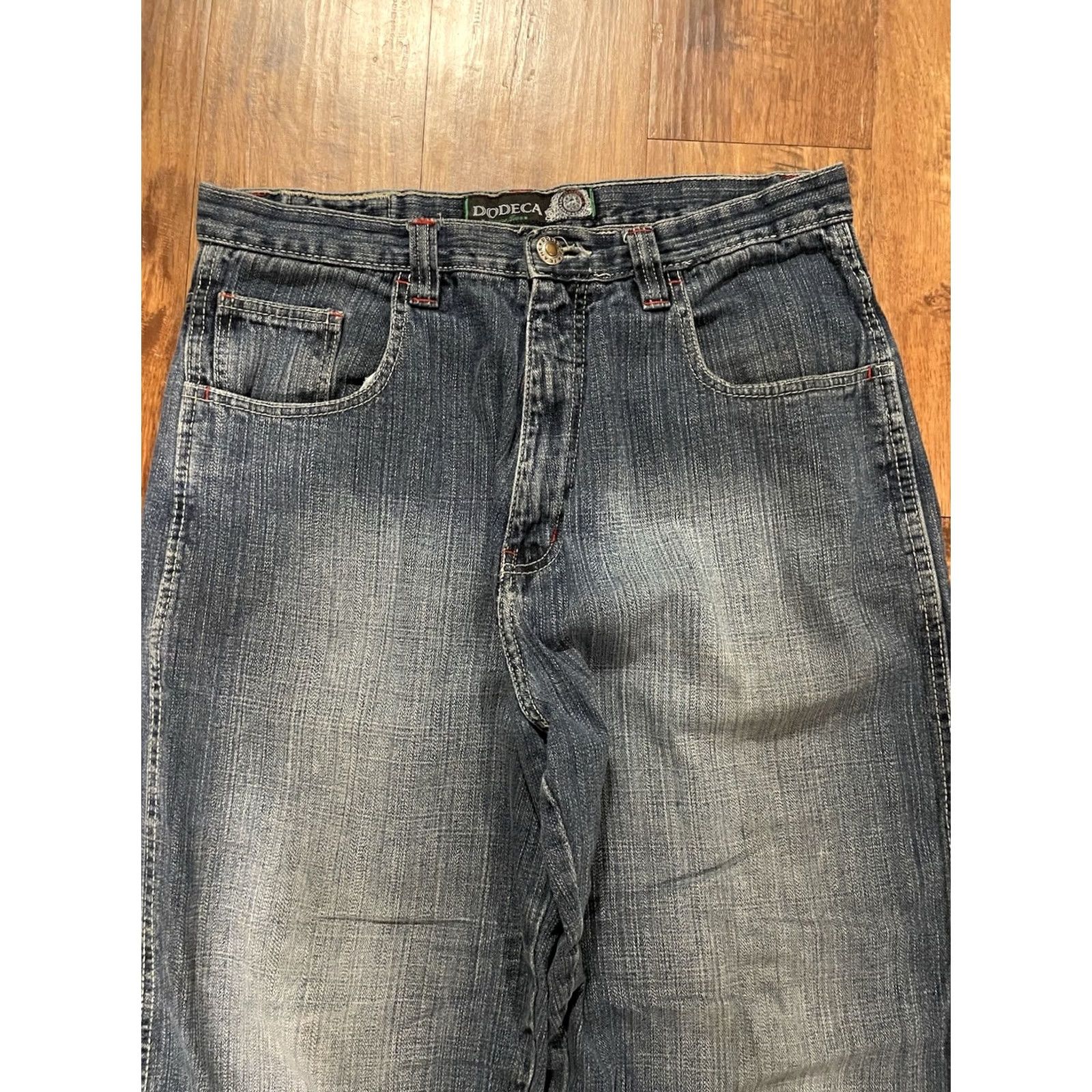 Vintage VINTAGE Dodeca Jeans Men 36x32 Jeans Wide-Leg Hip Hop Streetwear 5-Pocket Solid Black Mens Size US 36 / EU 52 - 6 Thumbnail