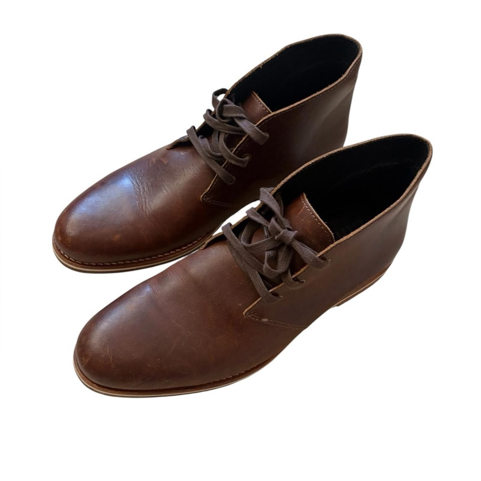 HELM Helm Declan Premium Leather Chukka Boots Rich Brown Size US 11.5 / EU 44-45 - 2 Thumbnail