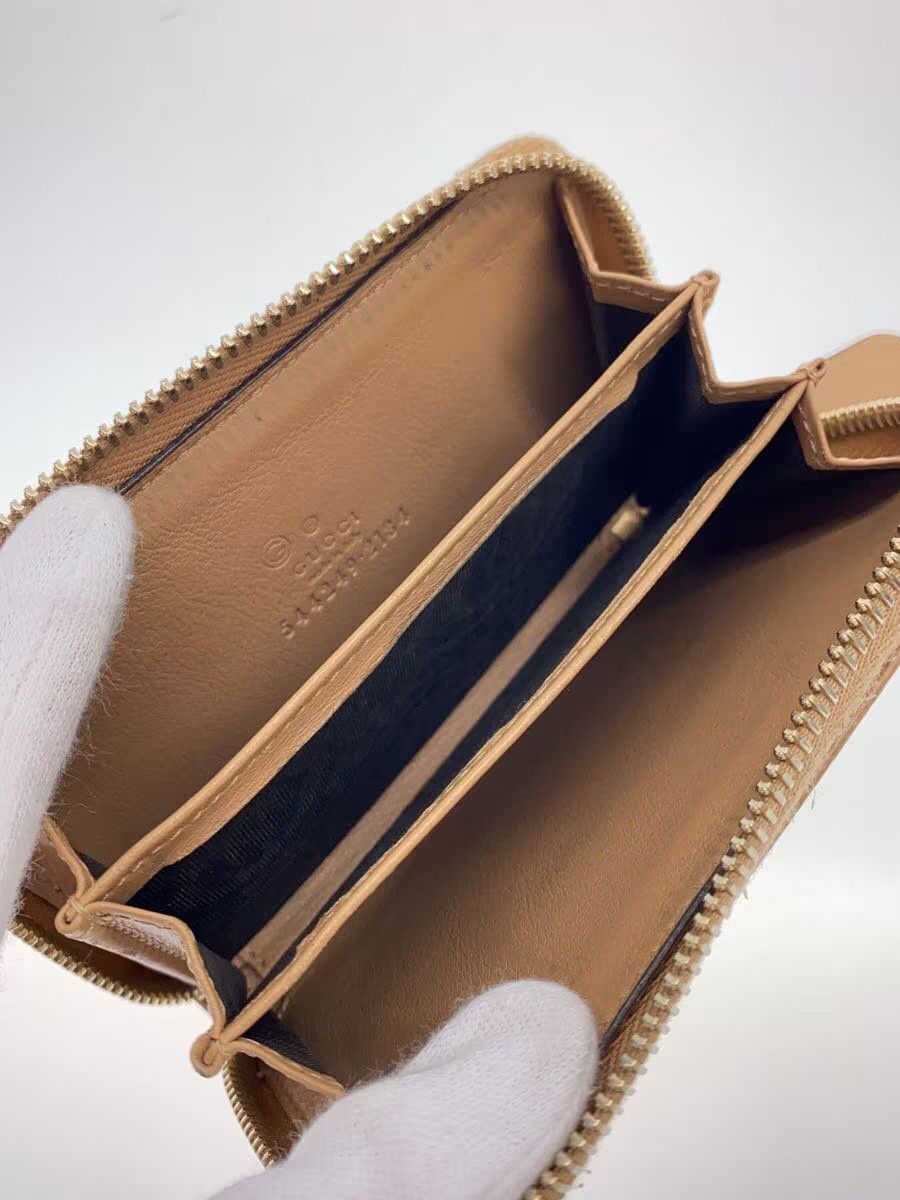 Gucci Gucci Leather Monogram Coin Case Beige Size ONE SIZE - 4 Thumbnail