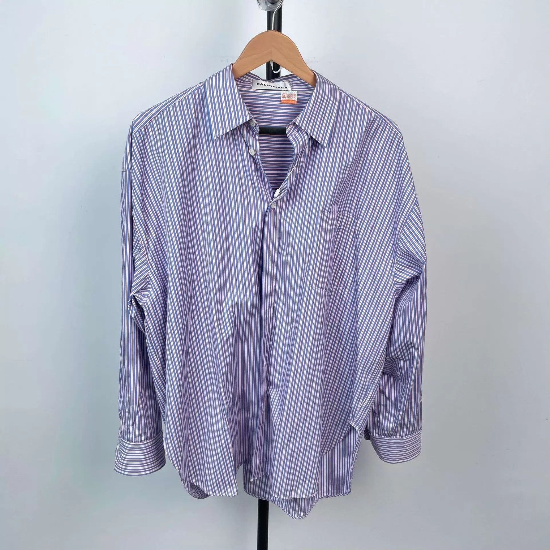 Balenciaga Balenciaga striped blue shirt Size US M / EU 48-50 / 2 - 1 Thumbnail