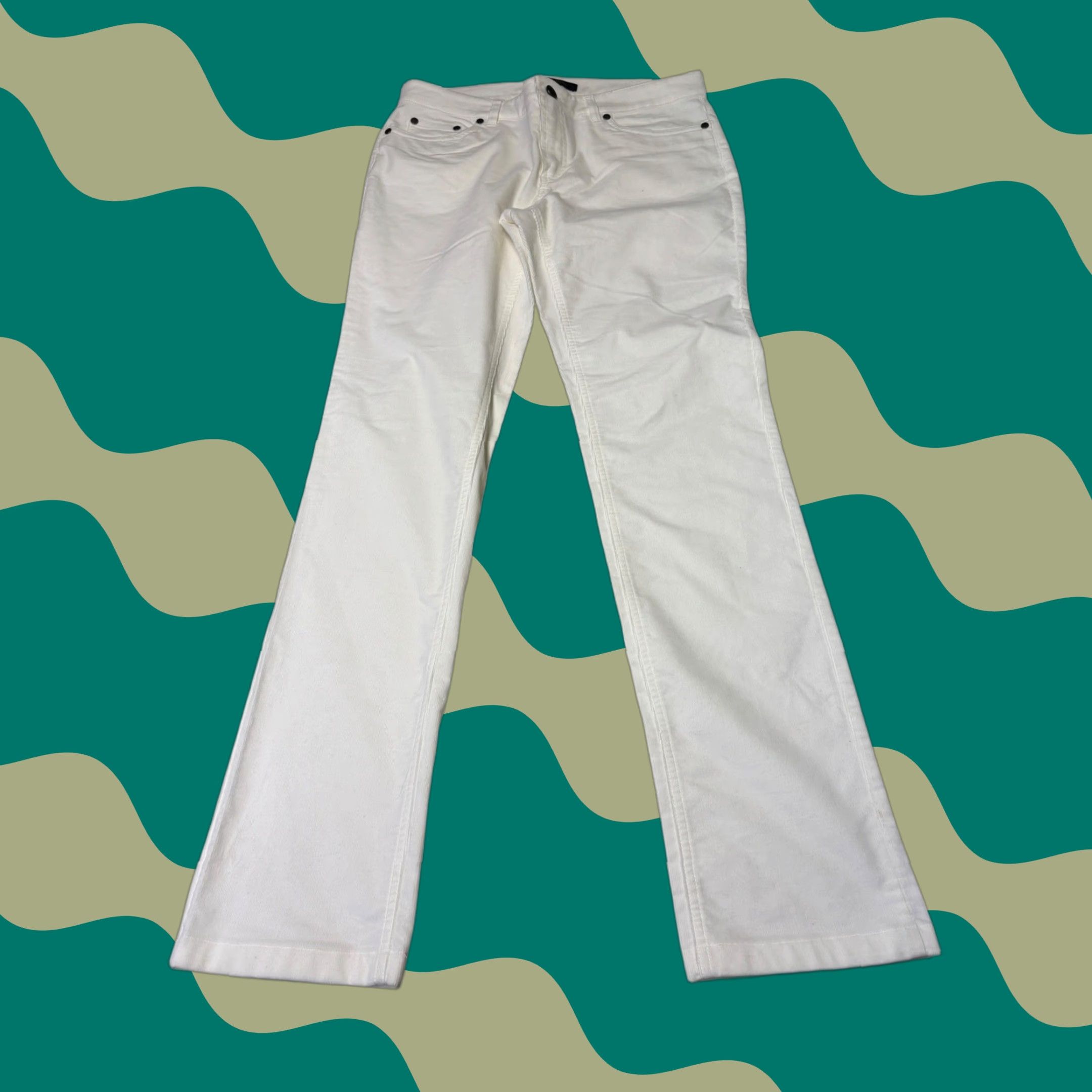 Brooks Brothers Brooks Brothers Natalie Fit White Corduroy Pants Womens 6 W32 L31 Size 28" / US 6 / IT 42 - 1 Thumbnail