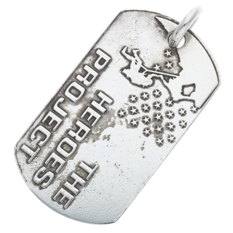CHROME HEARTS HEROES PROJECT USA FLAG DOG TAG SILVER - tianchih.com