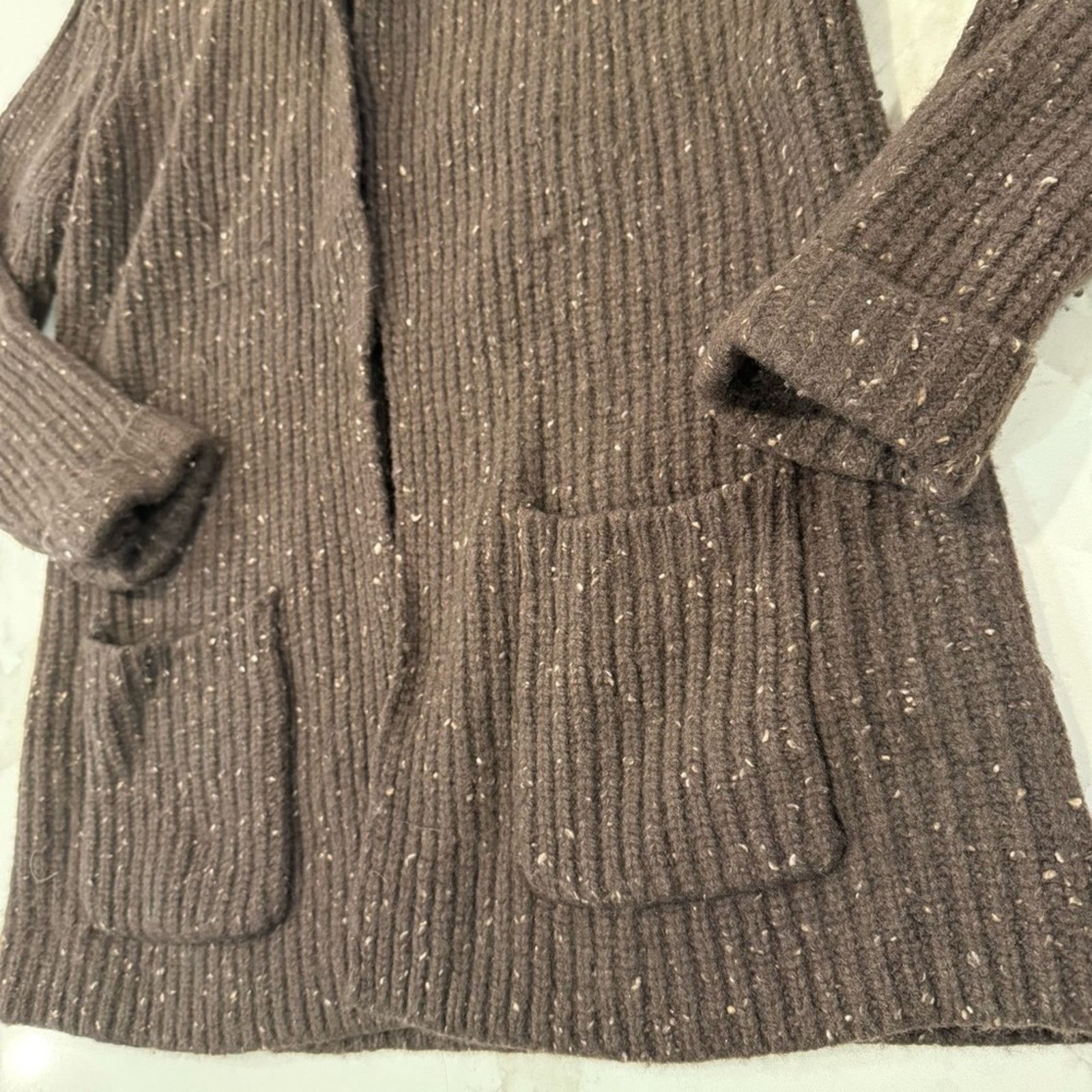 J. Jill J. Jill Wool Blend Speckled Cardigan Sweater Womens XS Brown Size XS / US 0-2 / IT 36-38 - 3 Thumbnail