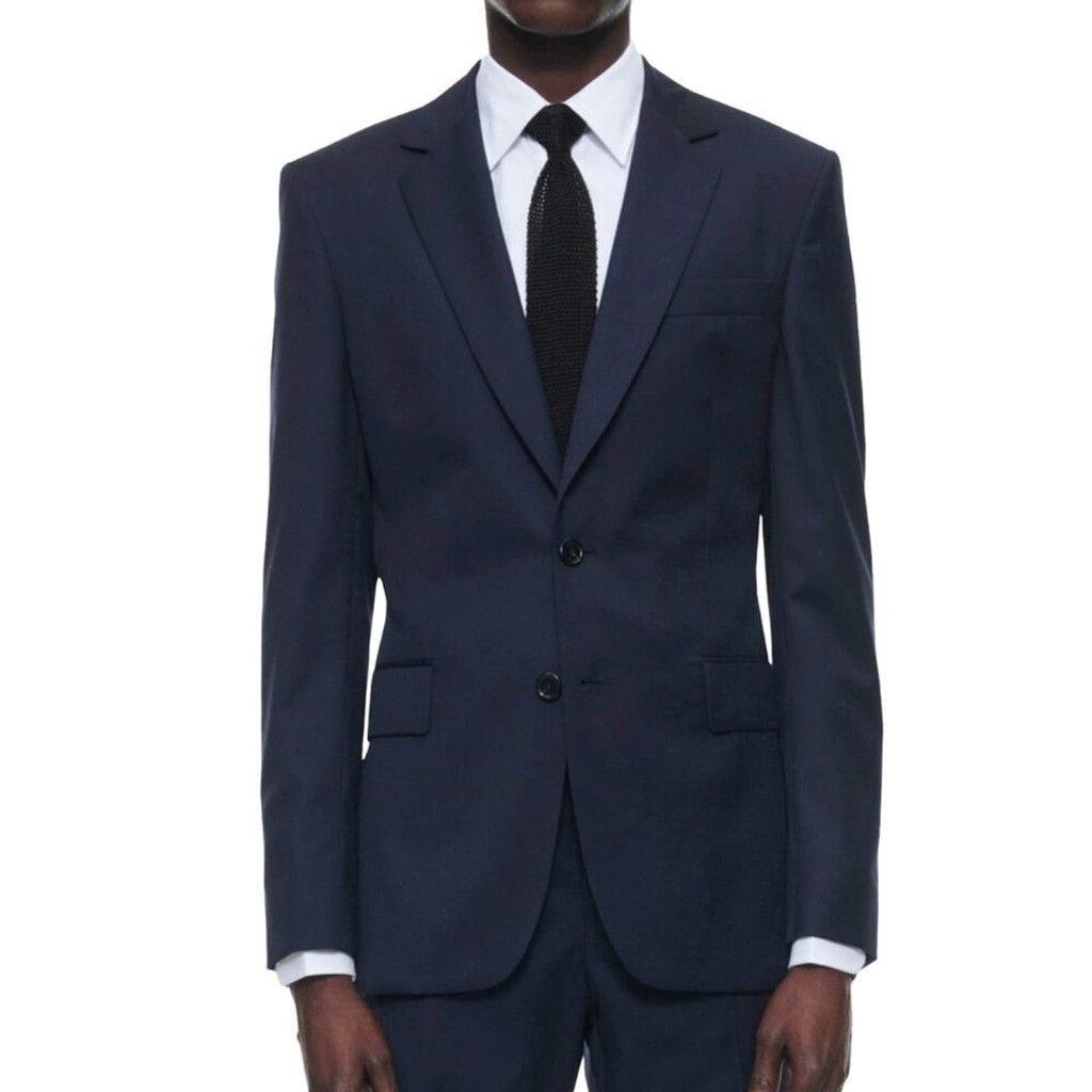 De Fursac DE FURSAC Virgin Serge Carbon Blue Suit Blazer Jacket 46 S/M Size 46R - 1 Thumbnail