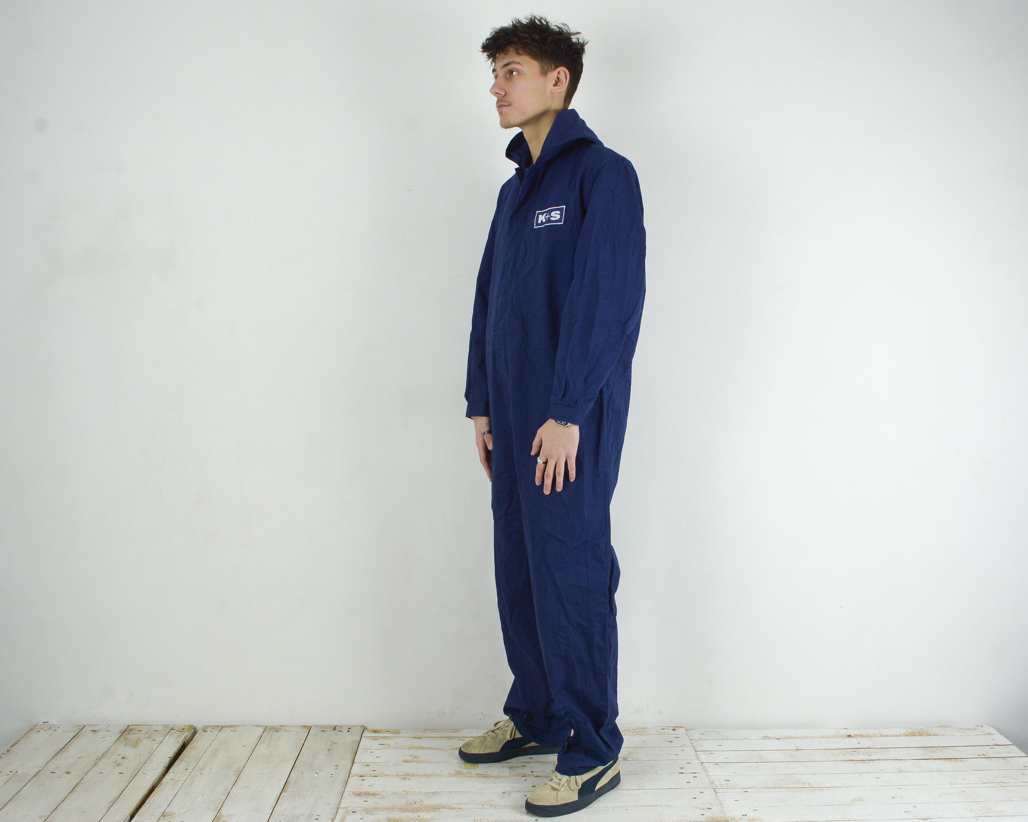 Vintage J G Eisel GmbH German 1970's Sanfor Worker Jumpsuit Overalls Size US 38 / EU 54 - 2 Thumbnail