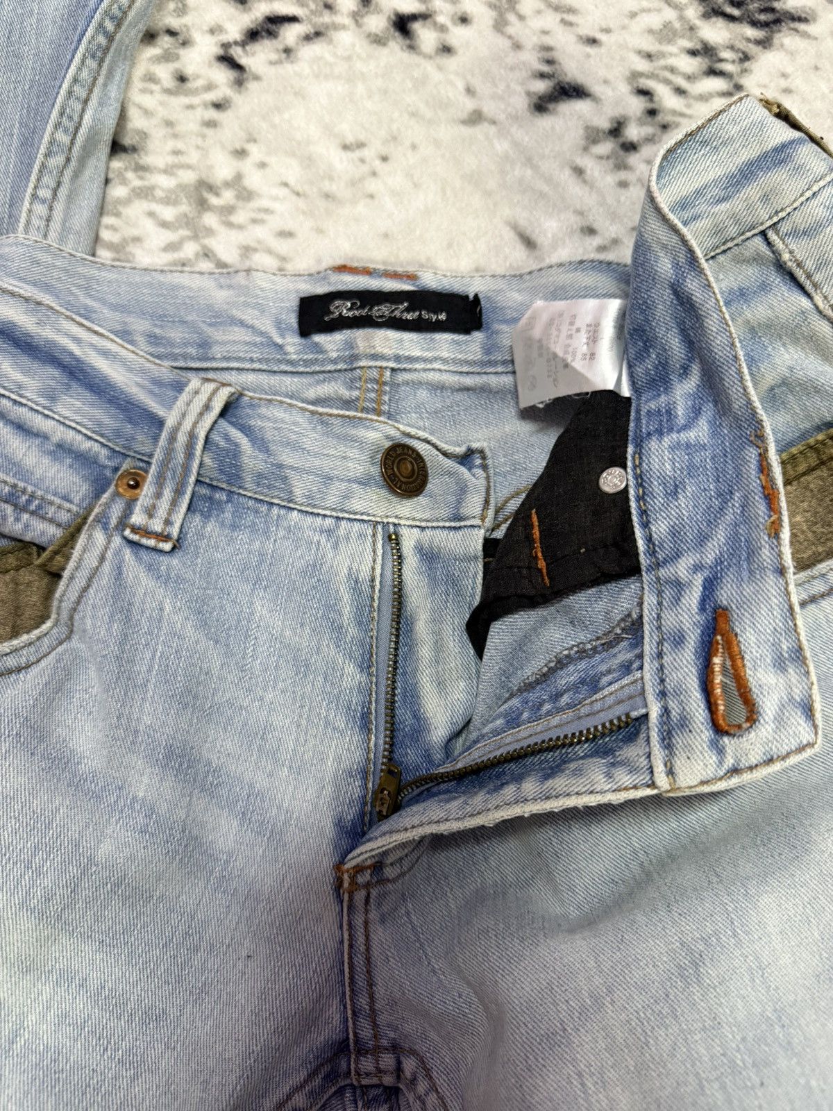 Le Grande Bleu (L.G.B.) Root Three Japan Double Pocket Wide Leg Flare Jeans Size US 30 / EU 46 - 14 Thumbnail