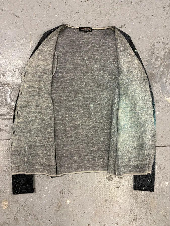 Roberto Cavalli × Vintage 2000s Roberto Cavalli Galaxy Blue Cardigan Size S / US 4 / IT 40 - 7 Thumbnail