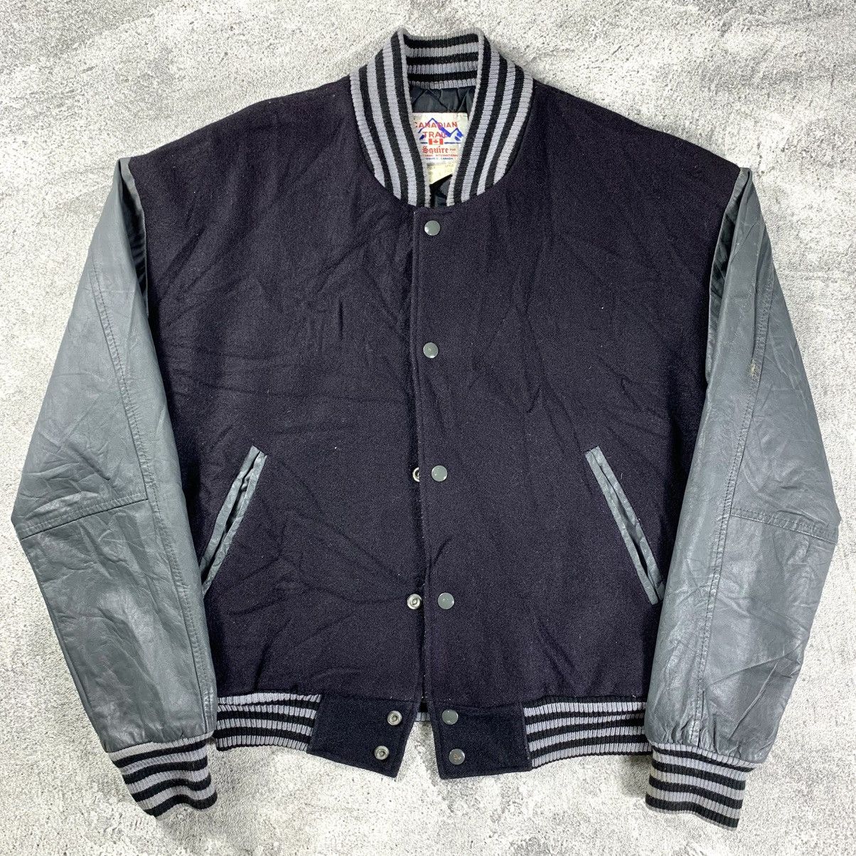 Vintage Vintage 60’s Varsity Canadian Trail Wool Leather Jacket Size US M / EU 48-50 / 2 - 1 Thumbnail