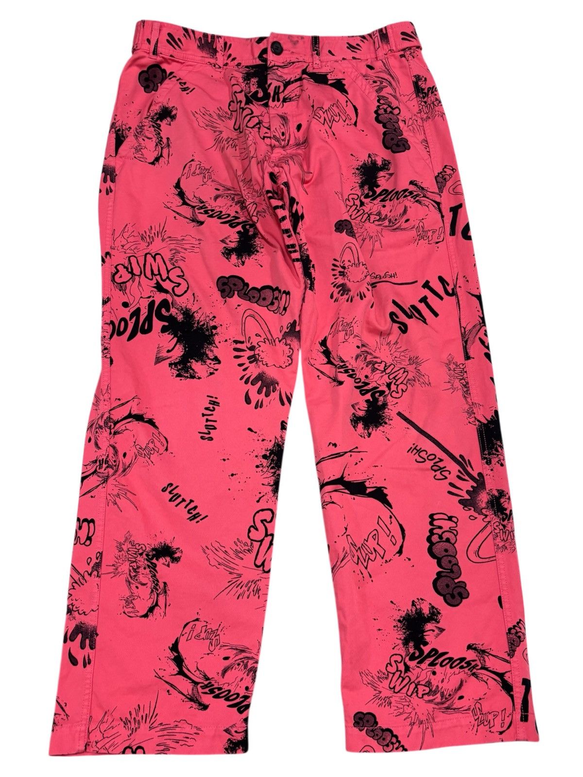 Comme des Garcons SHIRT COMME DES GARÇONS PANTS WOVEN RUNWAY COMIC BOOK PINK TROUSER Size US 36 / EU 52 - 1 Thumbnail