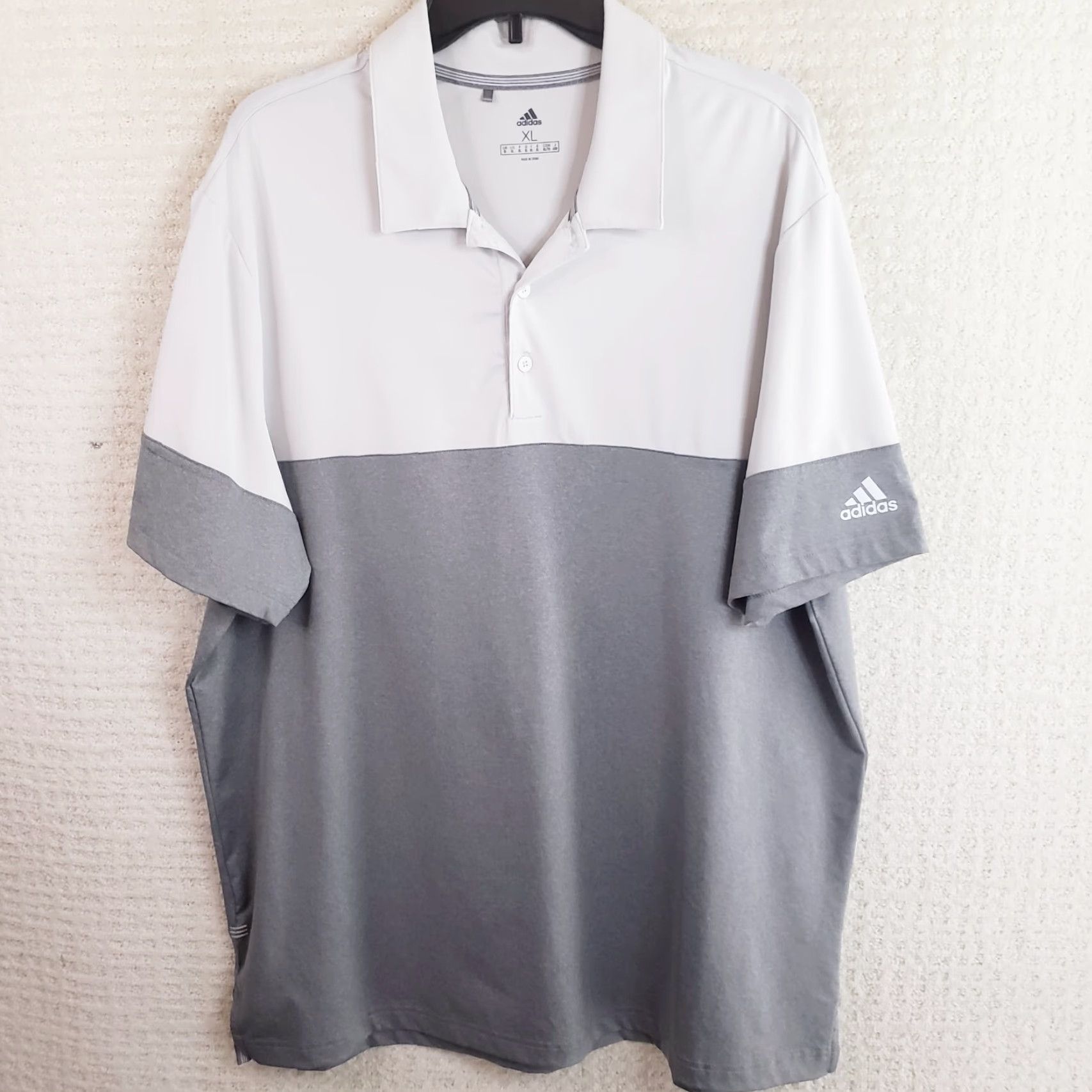 Adidas Adidas Shirt Men's XL White Gray Colorblock Polo Lightweight Golf Casual Shirt Size US XL / EU 56 / 4 - 2 Thumbnail