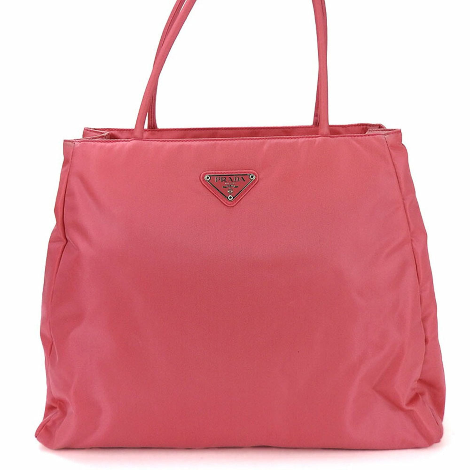 image of Prada Handbag B3864 Nylon Pink Triangular Plate Ladies Peonia, Women's