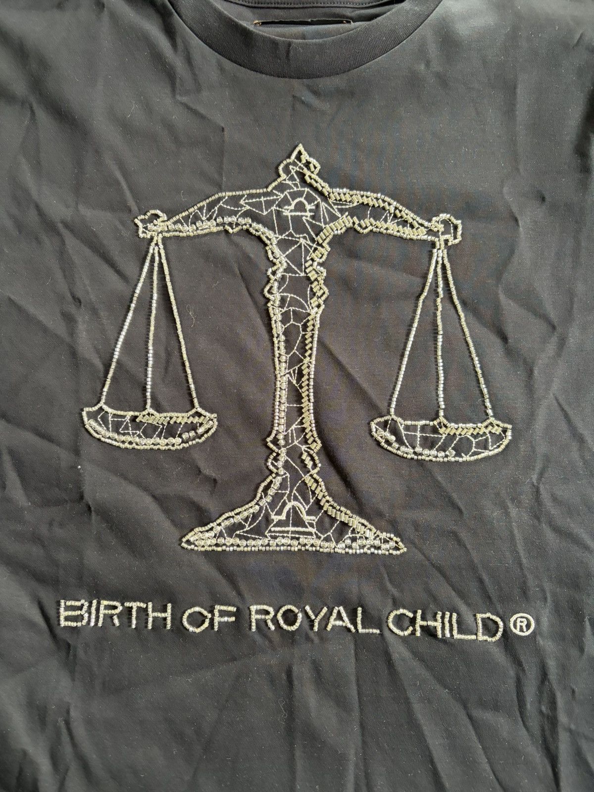Birth of Royal Child Birth of Royal Child Men’s M Black Libra rhinestone T-Shirt Size US M / EU 48-50 / 2 - 2 Thumbnail