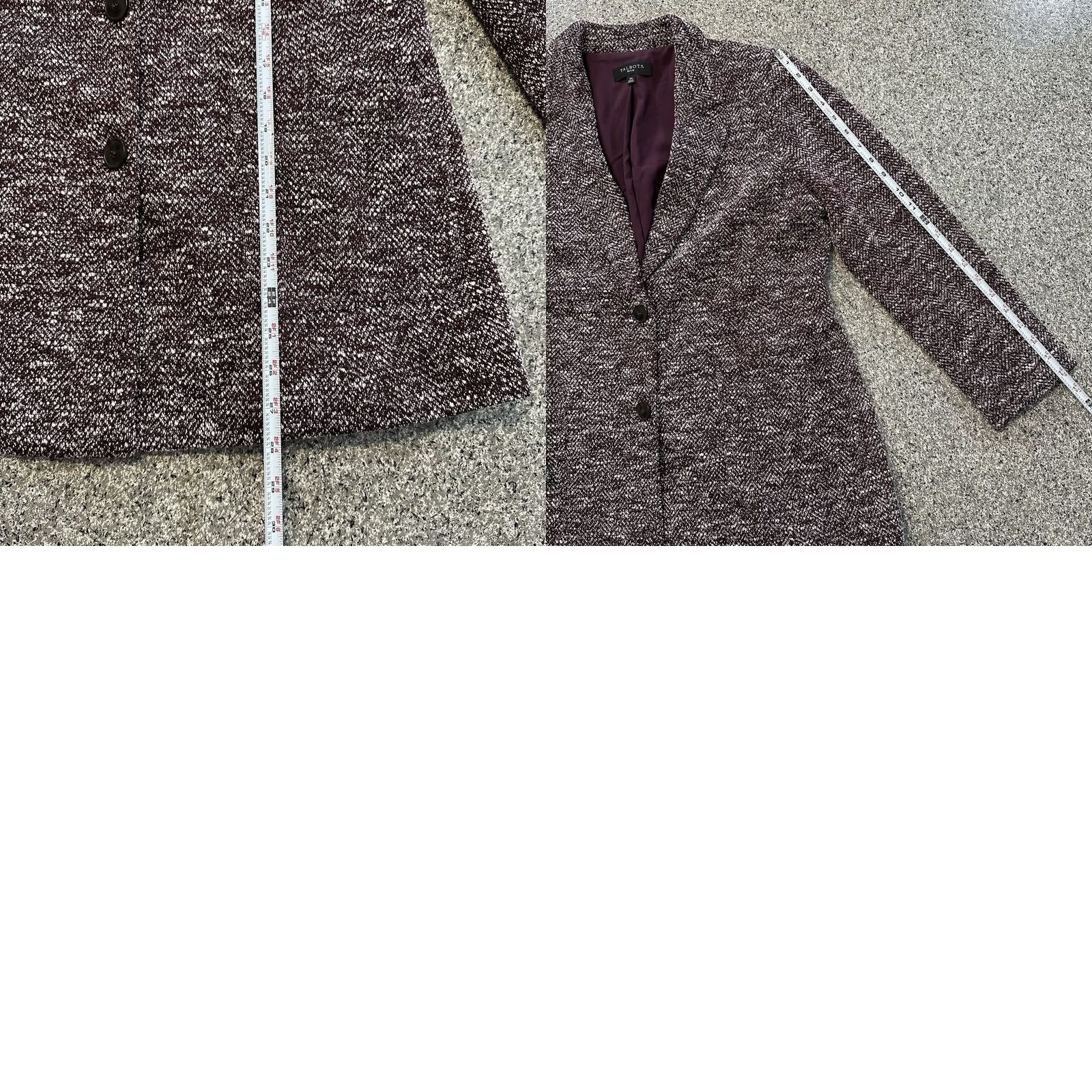 Talbots Talbots Blazer Womens 12P Petite Purple Tweed Herringbone Two Button Jacket Size XL / US 12-14 / IT 48-50 - 8 Thumbnail