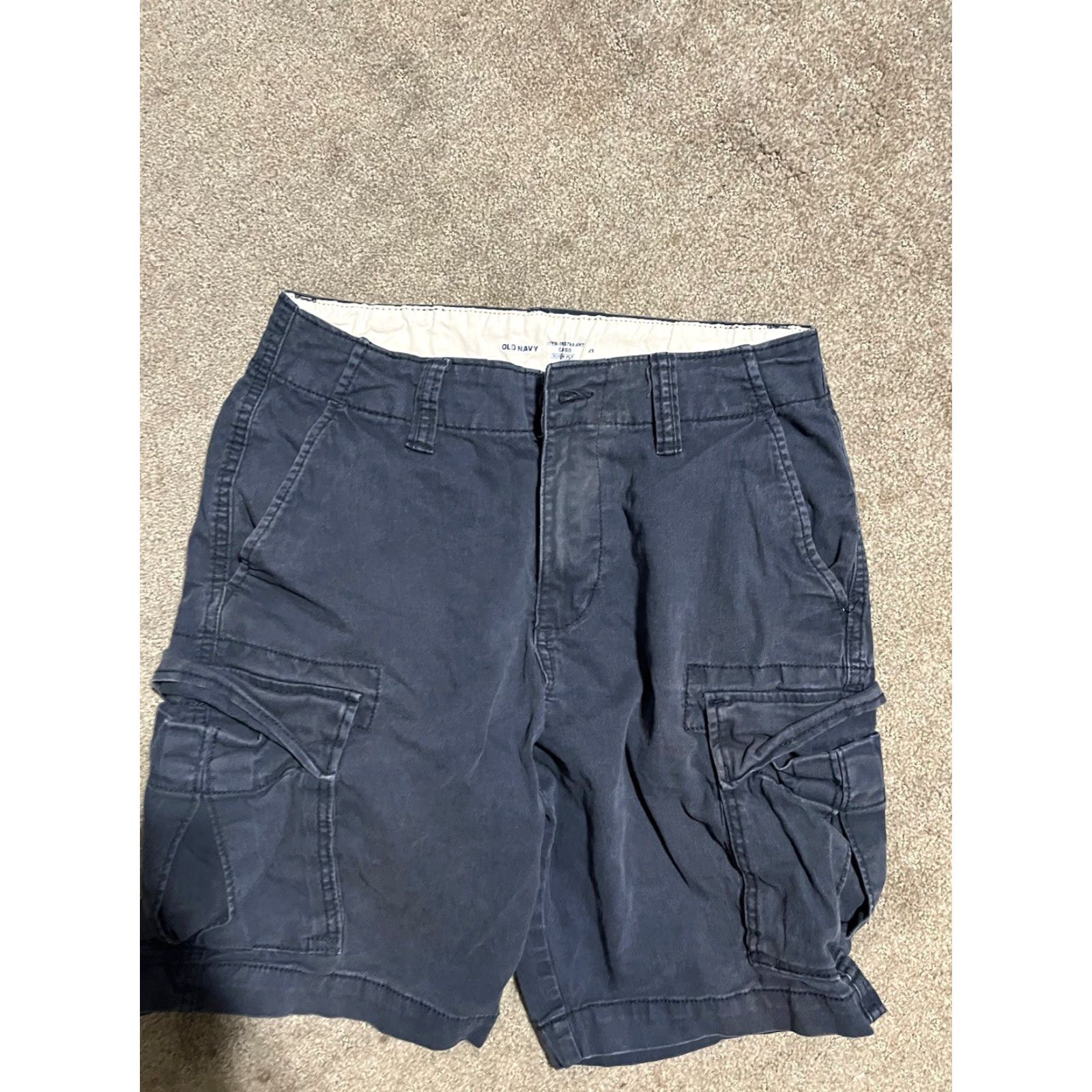 Old Navy Old Navy Mens Navy Blue Lived In Straight Flat Front 10" Chino Short - Size 29 Size US 29 - 2 Thumbnail