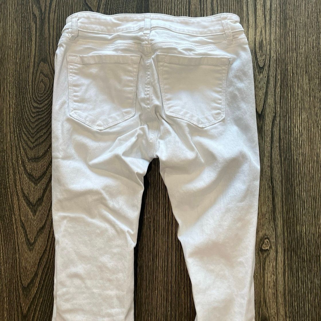 Loft Ann Taylor LOFT Curvy High Rise Kick Crop Jeans White 25/0 P Size 25" / US 0 / IT 36 - 11 Thumbnail