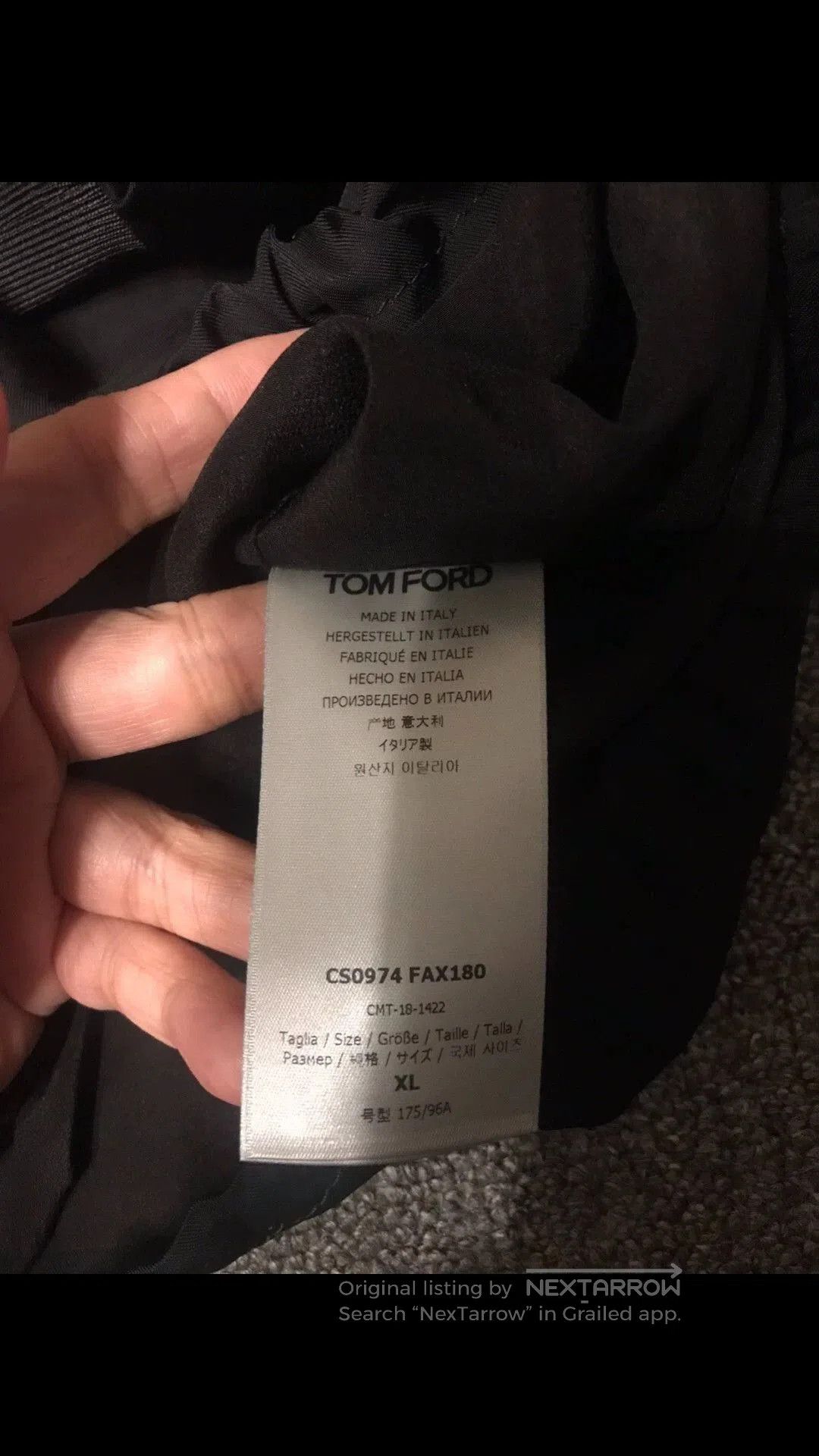 Tom Ford Black XL Bomber Jacket with Zip & Pockets. Size US XL / EU 56 / 4 - 6 Thumbnail