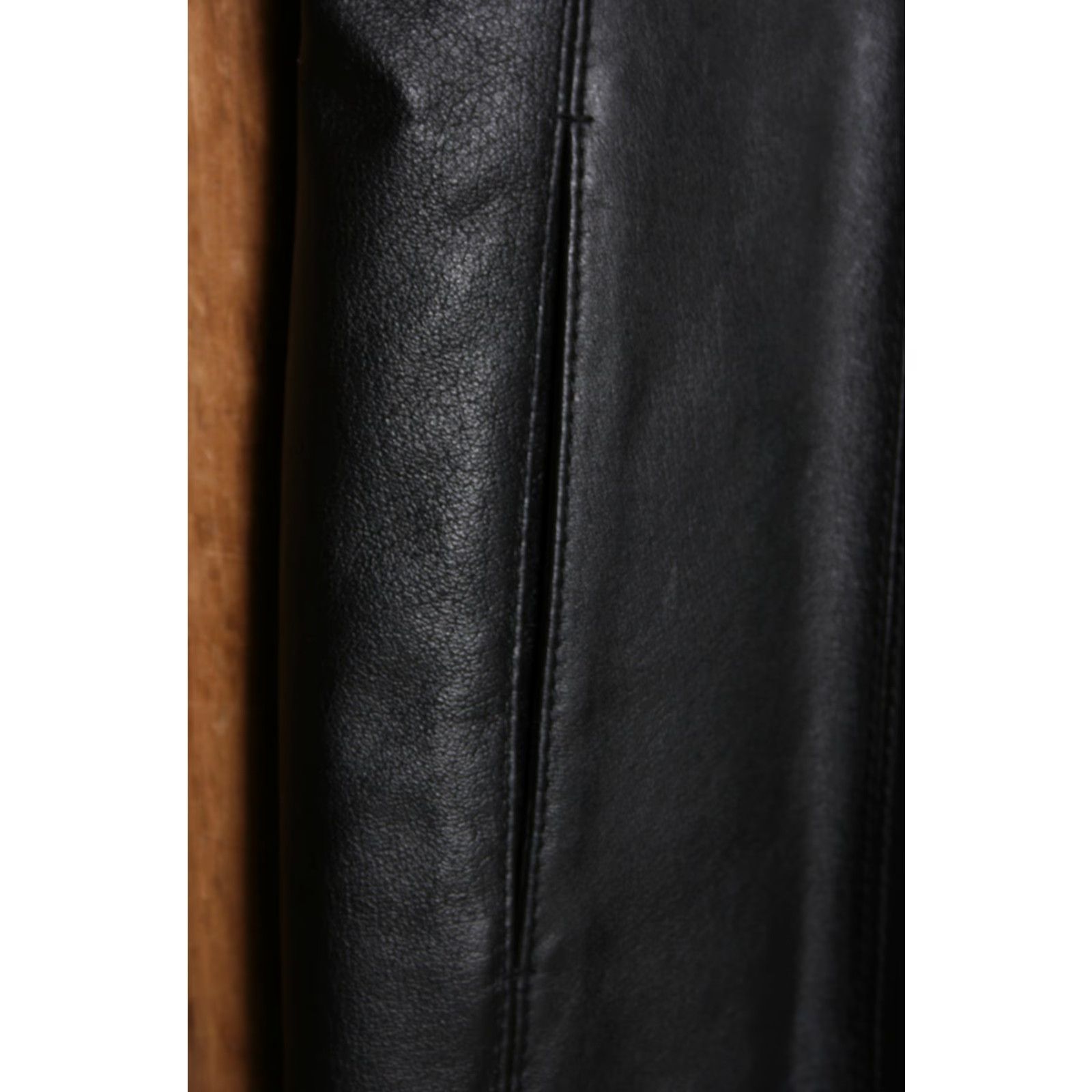 Madison MADISON & MAX Black Leather 3-Button Blazer Jacket Sz. L Womens Blazer Leather Jacket Black 3-Button L Size L / US 10 / IT 46 - 6 Thumbnail