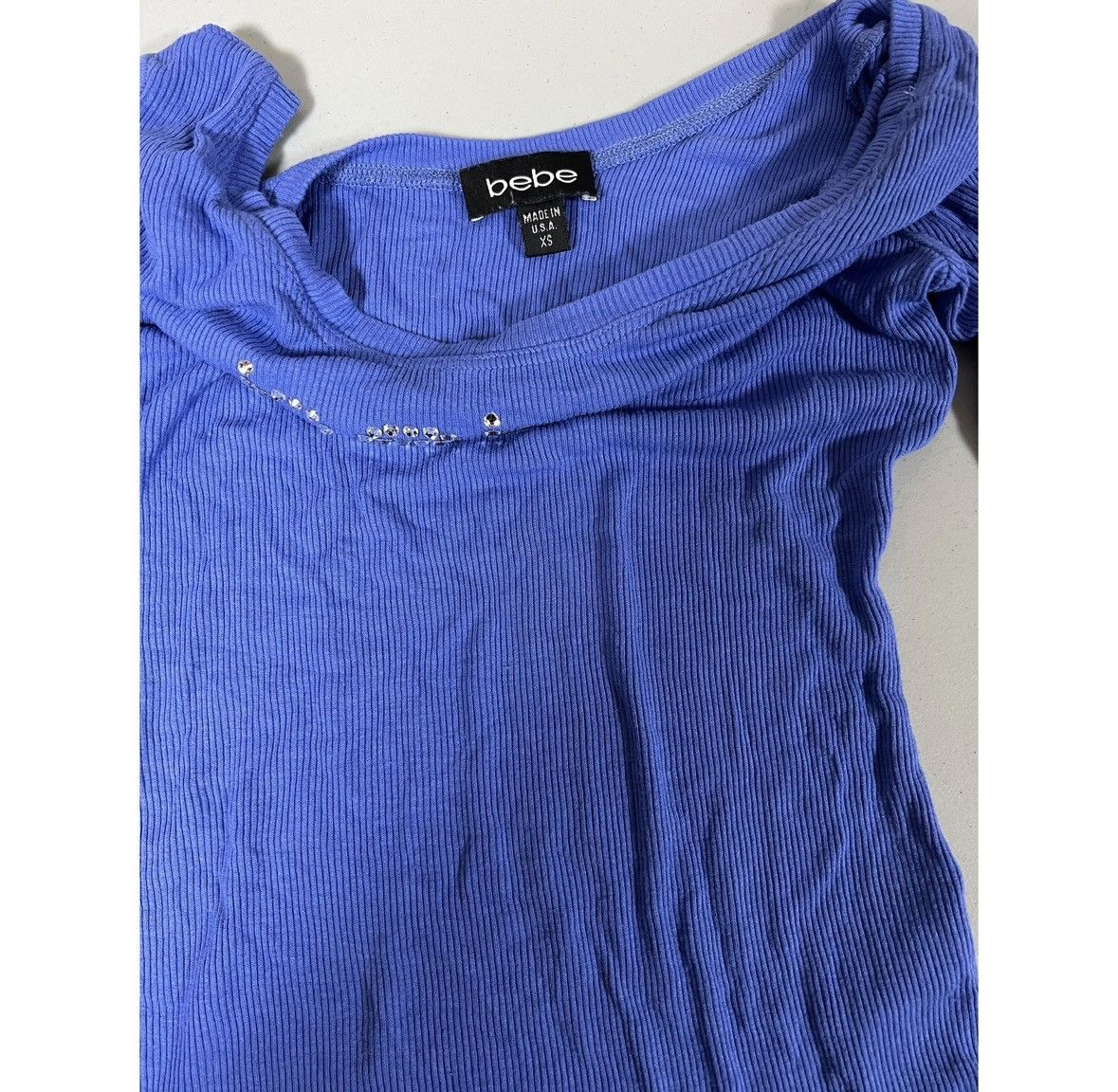 Bebe Bebe Blue Y2K Diamond Logo T-Shirt Top Blouse Tee Size XS 💎 Size XS / US 0-2 / IT 36-38 - 5 Thumbnail