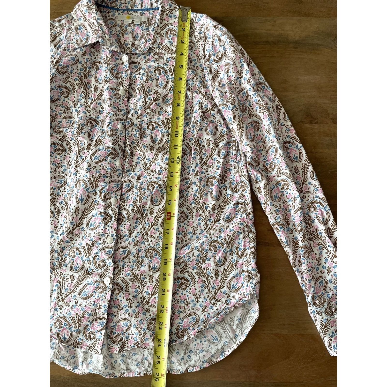 Boden Boden Shirt Womens 2R Long Sleeve Button Up Blouse Office Casual Paisley Print Multicolor Cotton 100% Regular Womens Contemporary Size XS / US 0-2 / IT 36-38 - 4 Thumbnail