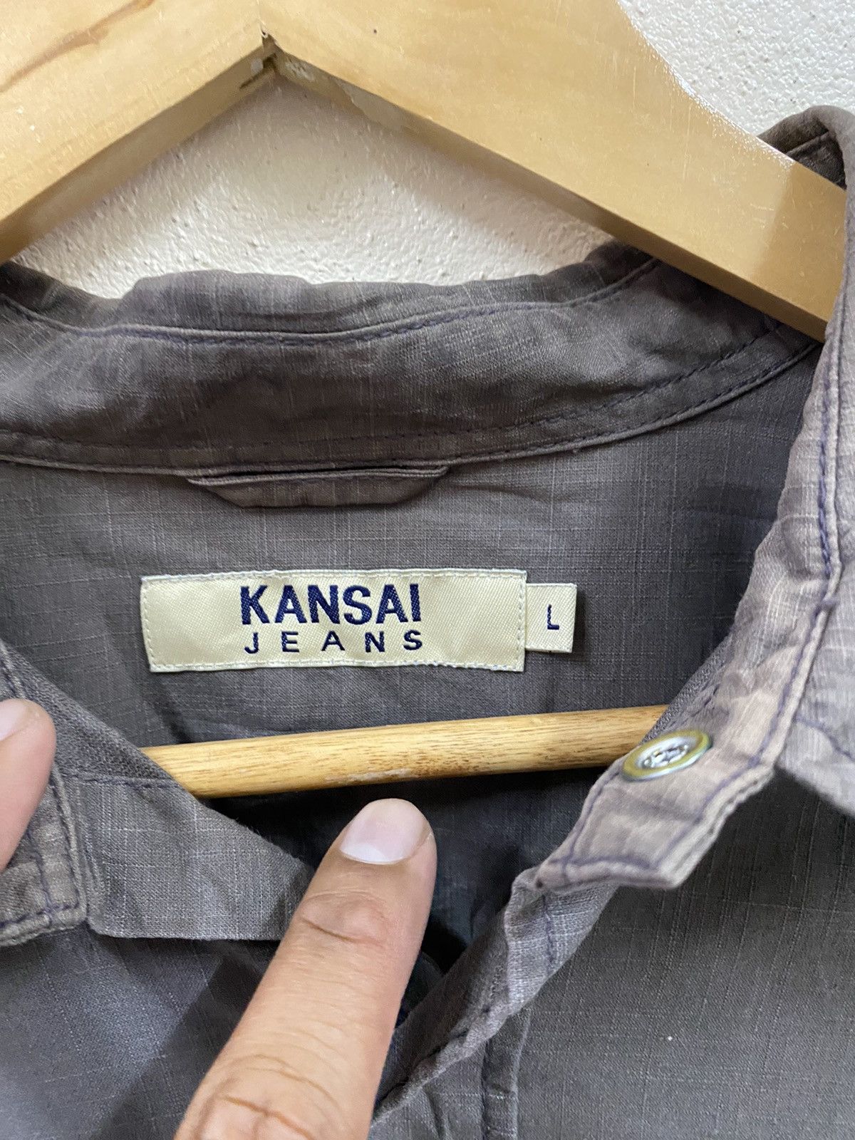 Kansai Yamamoto Vtg Kansai Jeans By Kansa Yamamoto Shirt Button Up Size US L / EU 52-54 / 3 - 10 Thumbnail