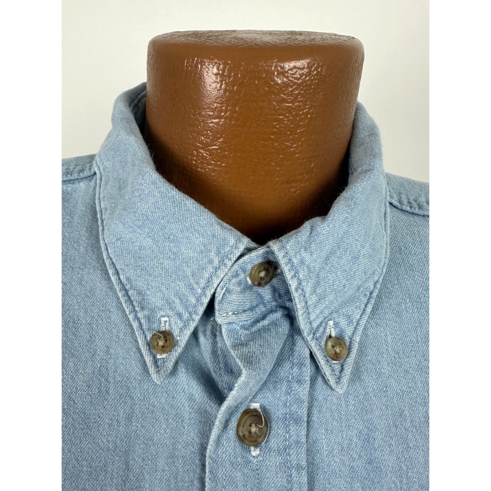 Denime VINTAGE Three River Denim Shirt Mens XL Oversized Button-Up Collared Blue 2000s Y2K Hipster Casual Business Size US XL / EU 56 / 4 - 4 Thumbnail