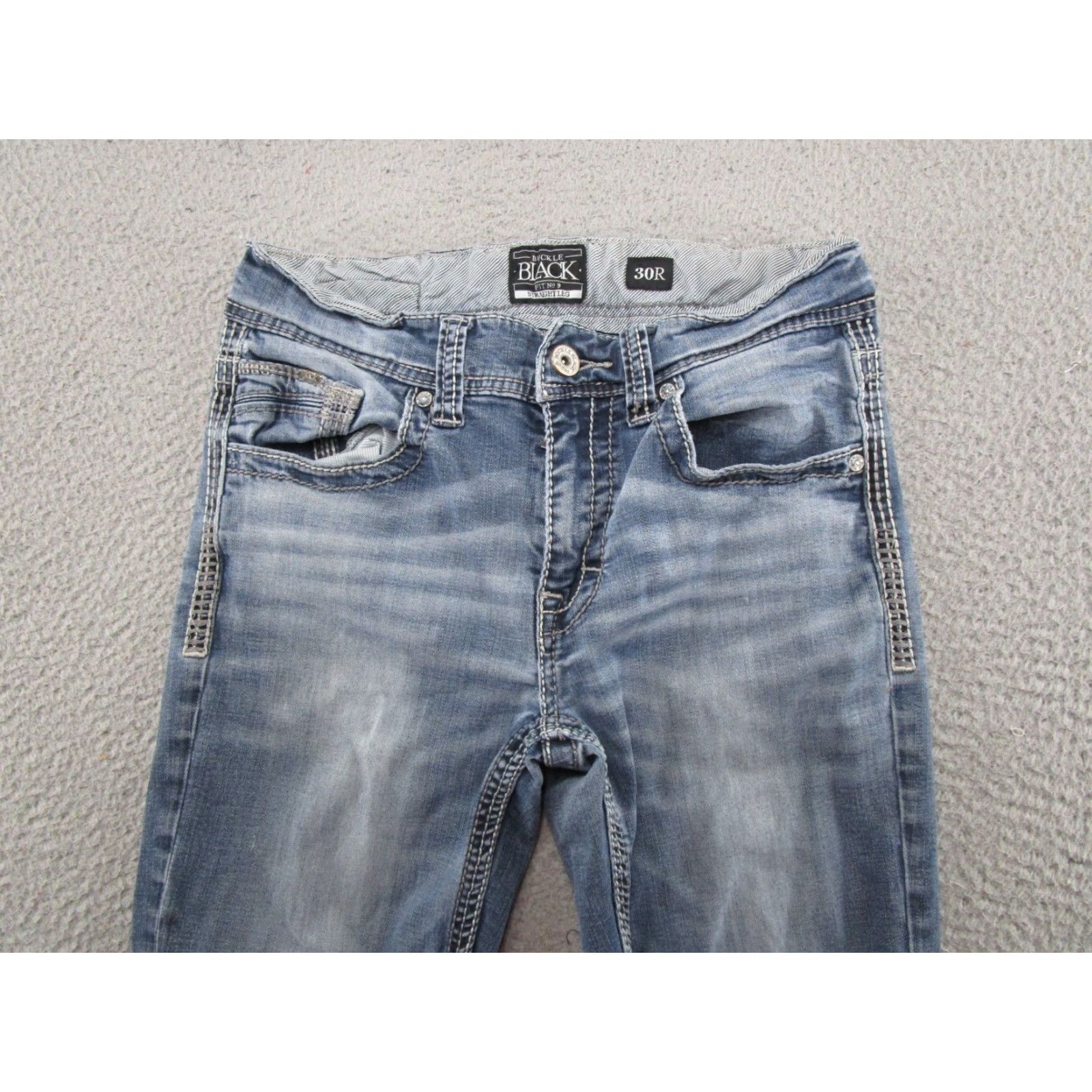 Buckle Black VINTAGE Buckle Black Fit No. 9 Straight Jeans Men's Size 30R Distressed Stretch Denim Size US 30 / EU 46 - 4 Thumbnail