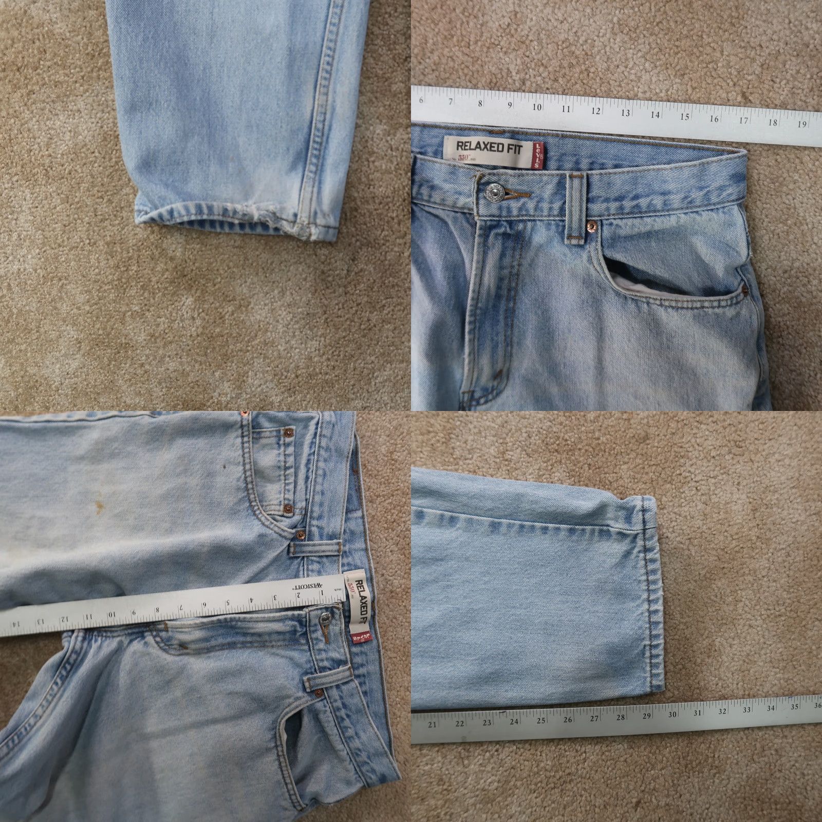 Levi's Levi's 550 Jeans Men 34x30 Relaxed Straight Denim Distressed Blue Vintage Size US 34 / EU 50 - 9 Thumbnail