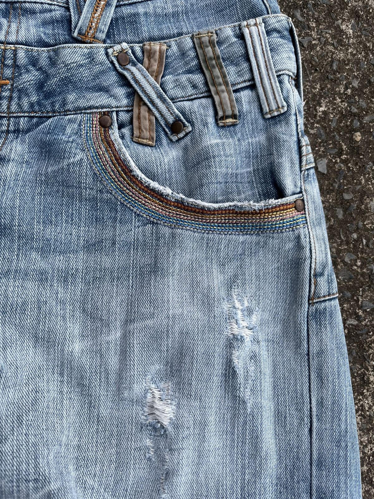 If Six Was Nine Vintage Dominate Handcrafted Double Waist Jeans Rare Design Size US 31 - 3 Thumbnail