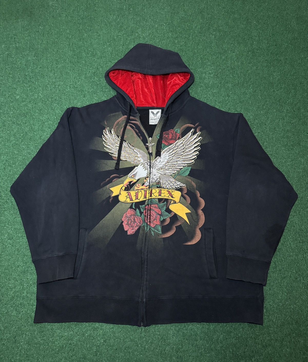 Avirex Vintage Y2K Avirex Hip Hop Grunge Baggy Skater Hoodie Size US XXL / EU 58 / 5 - 1 Thumbnail
