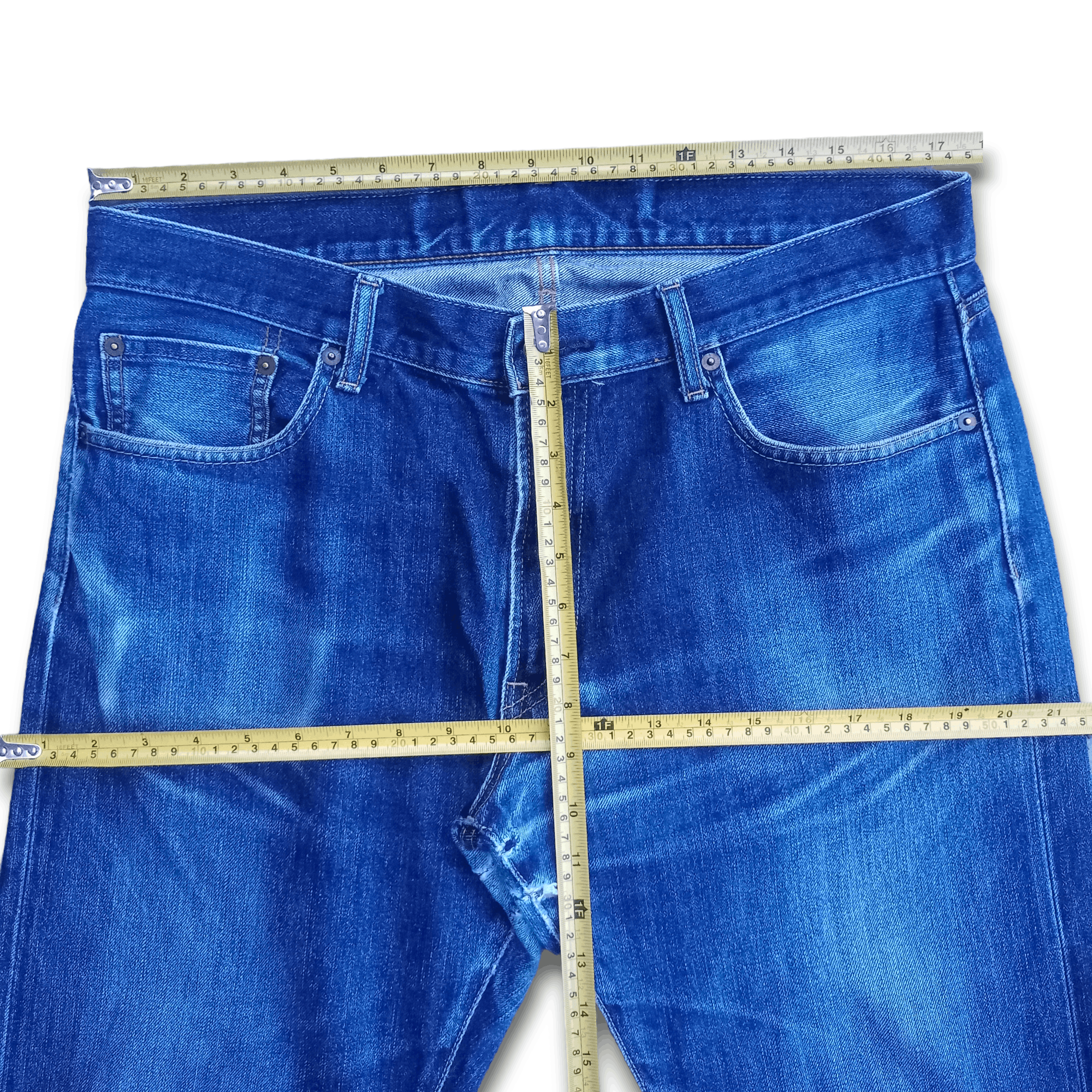 Japanese Brand × Uniqlo Vintage Japanese Uniqlo Selvedge Distressed Loose Jeans Size US 35 - 7 Thumbnail