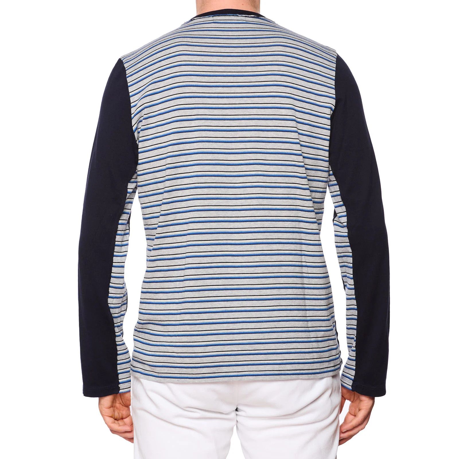 Dolce & Gabbana DOLCE & GABBANA Blue Striped Cotton Sweater EU 50 US M Size US M / EU 48-50 / 2 - 3 Thumbnail