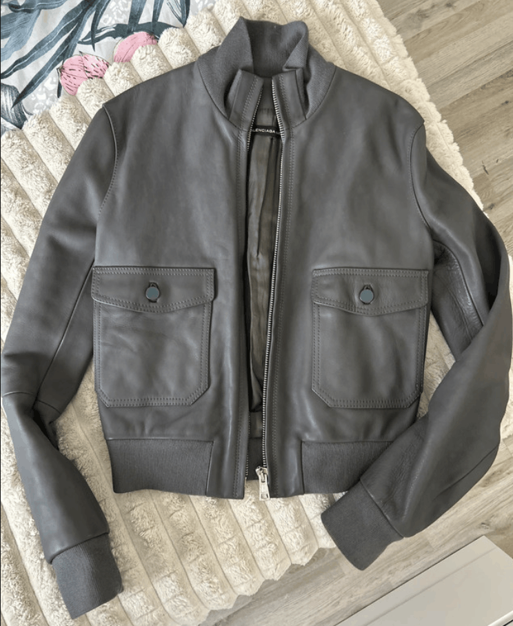Balenciaga × Leather Balenciaga Jacket Leather Bomber Coat Crop Vintage EX0090 Size S / US 4 / IT 40 - 1 Thumbnail