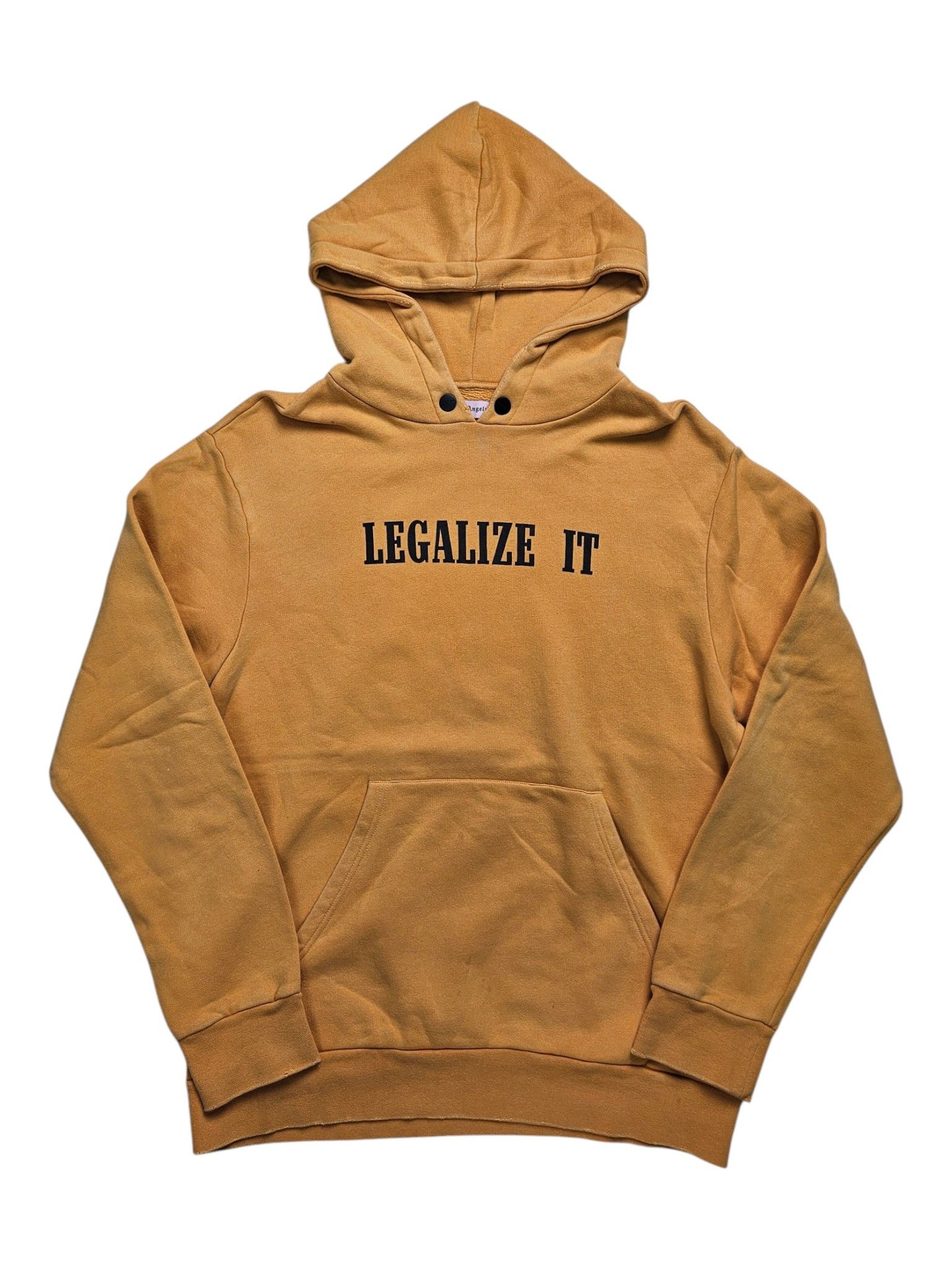 Palm Angels Palm Angels Mustard Yellow "LEGALIZE IT" Slogan Hoodie Size US M / EU 48-50 / 2 - 1 Thumbnail