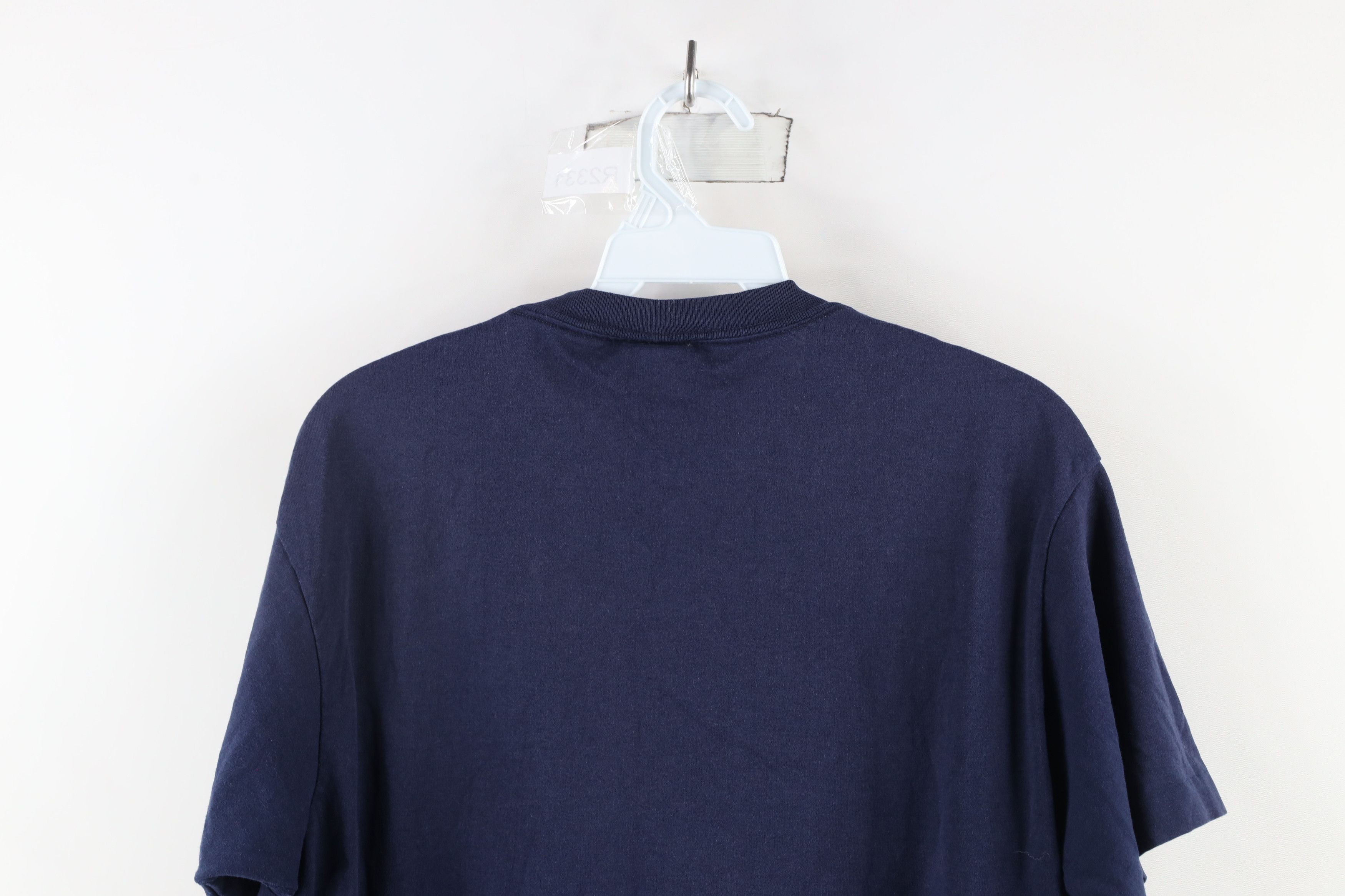 Adidas × Vintage Vintage 70s 80s Adidas Spell Out Striped T-Shirt Blue USA Size US L / EU 52-54 / 3 - 12 Thumbnail