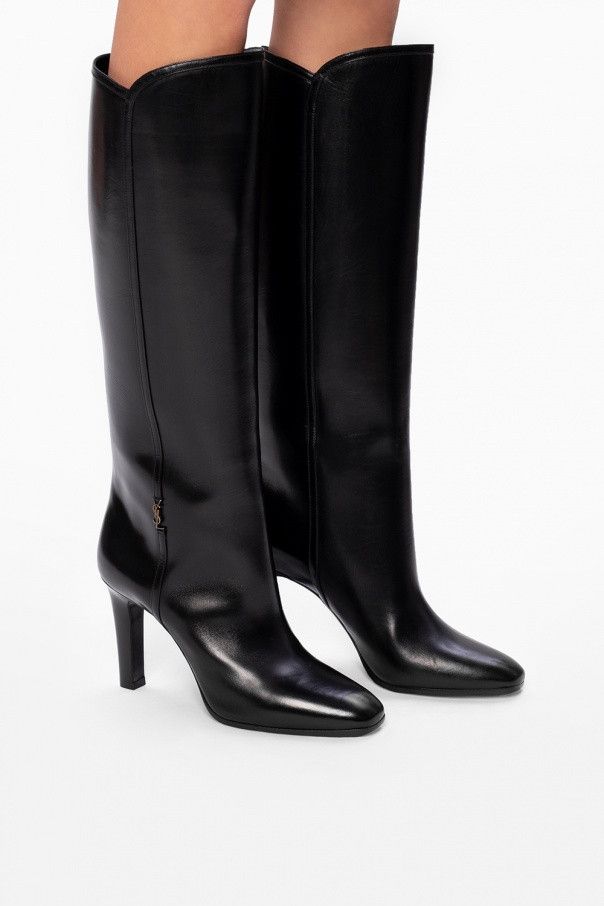 Saint Laurent Paris o1b1hav110125 632636 Jane Cassandre Boots Leather in Black Size US 8.5 / IT 38.5 - 2 Thumbnail