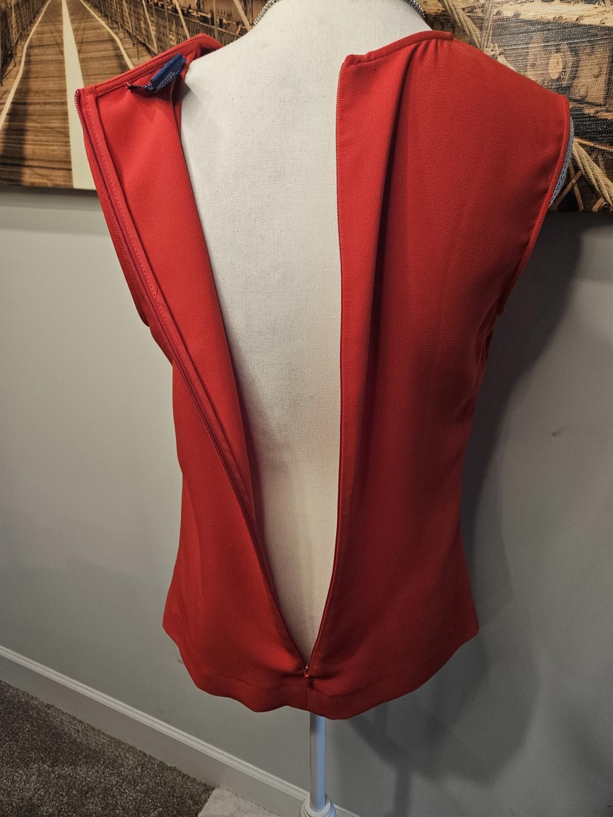 Designer Elegant Doncaster Red Blouse - Size 6 Size M / US 6-8 / IT 42-44 - 5 Thumbnail
