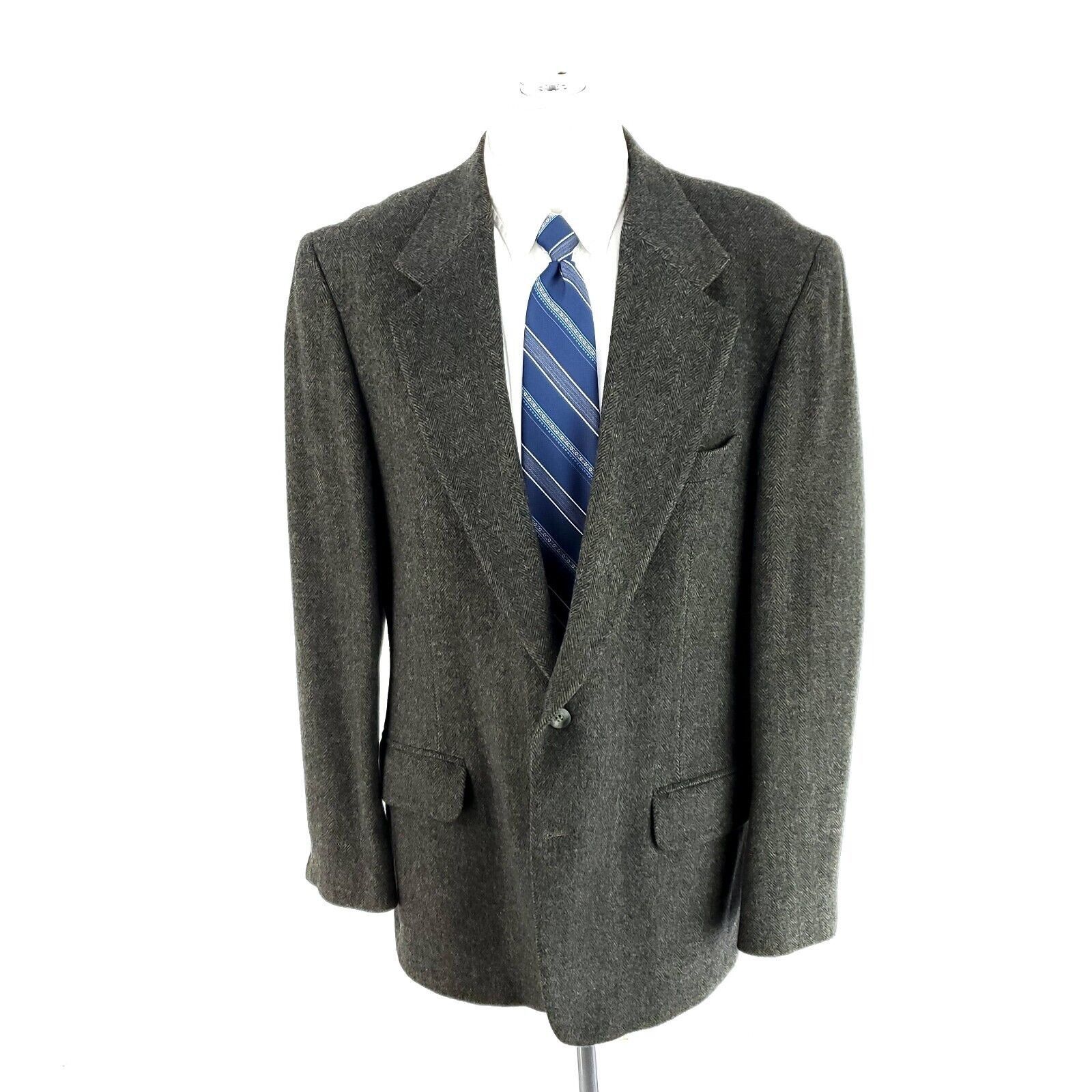 Robert Stock Robert Stock Soft Tweed Wool 2 Button Sport Coat 42R Green H Size 42R - 3 Thumbnail