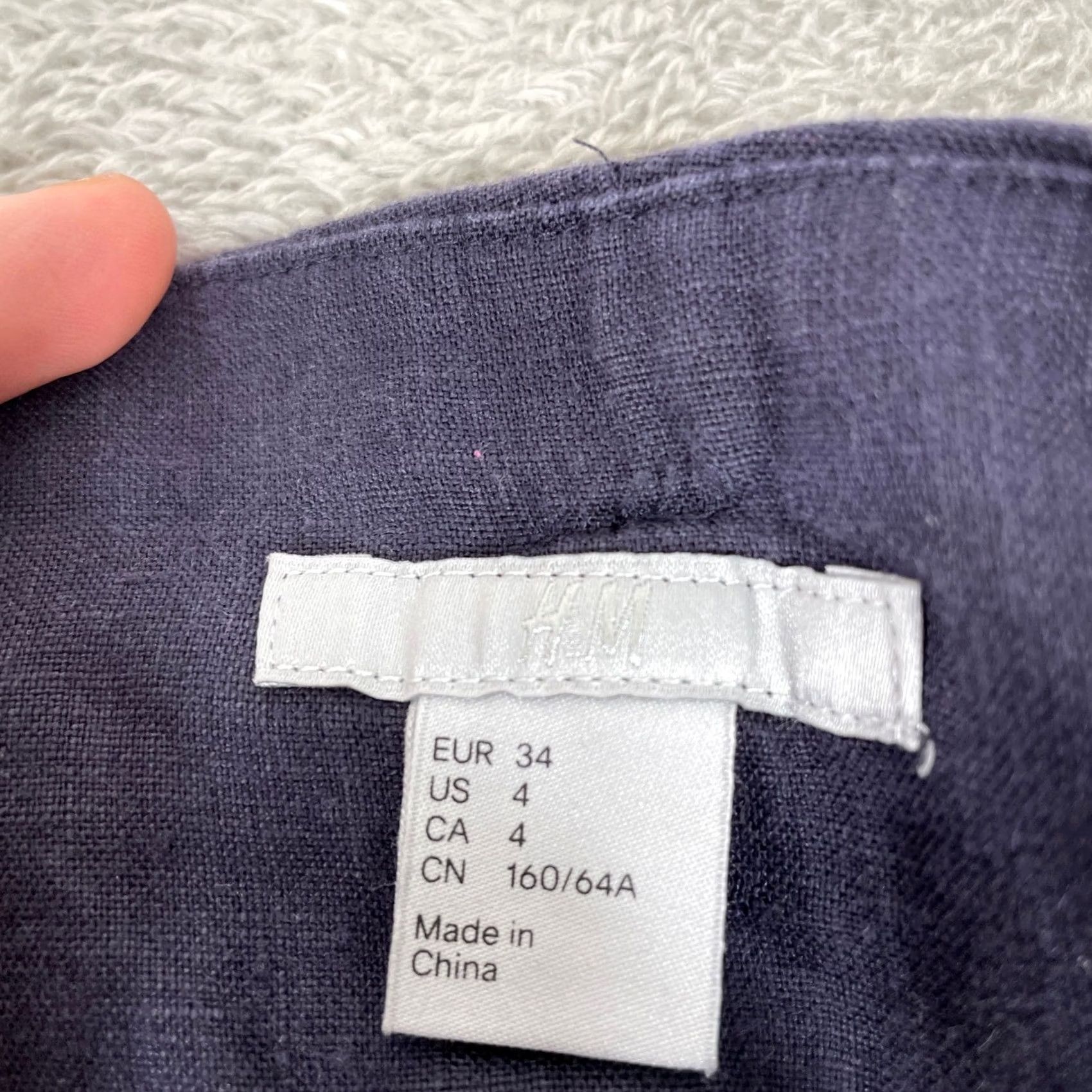 H&M H&M Pants 4 (26x29.5) Purple Linen Wide Leg Coastal Boho Braided Belt Womens Size 27" / US 4 / IT 40 - 5 Thumbnail