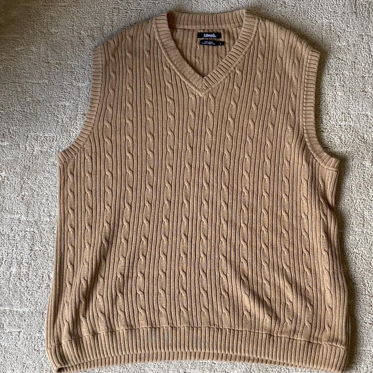 Ashworth Ashworth Camel Cable Vest Size US L / EU 52-54 / 3 - 1 Thumbnail