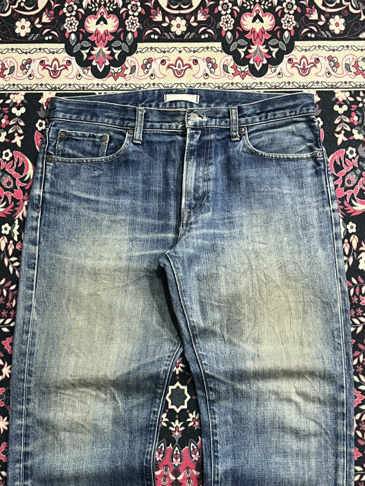 Undercover × Uniqlo Vintage Y2K Uniqlo Blue Faded Washed Straight Leg Jeans Size US 32 / EU 48 - 4 Thumbnail